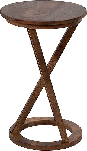 Miniatura 4 de Kate and Laurel Aja - Mesa decorativa de madera moderna, 15 x 15 x 23 pulgadas, color marrón nogal