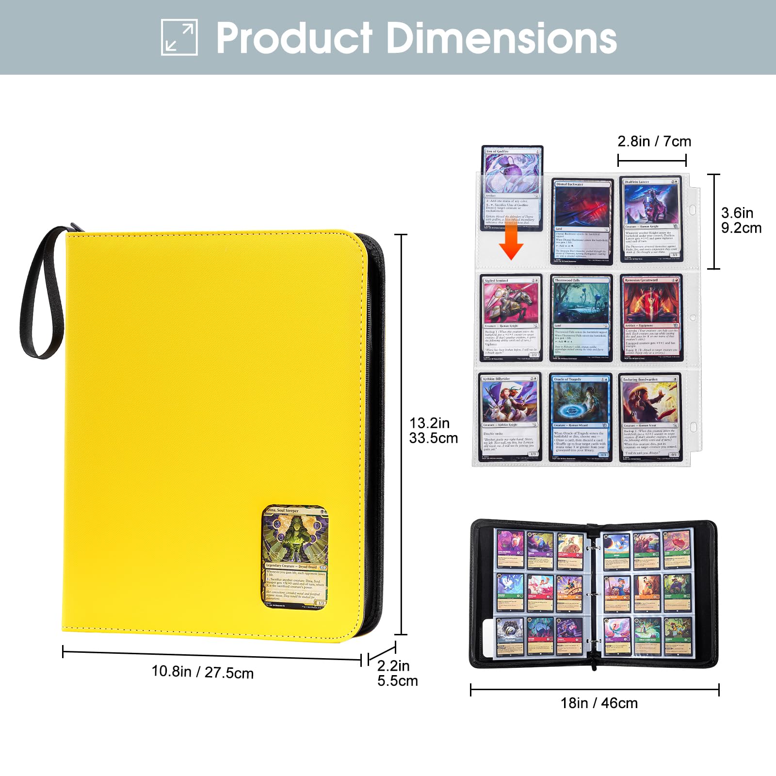 ProCase 900 Pockets Card Binder with Clear Window for Trading Cards 9 Double Sided Pockets Colletction Album Holder with Removable Sleeves for MTG TCG - Image 3