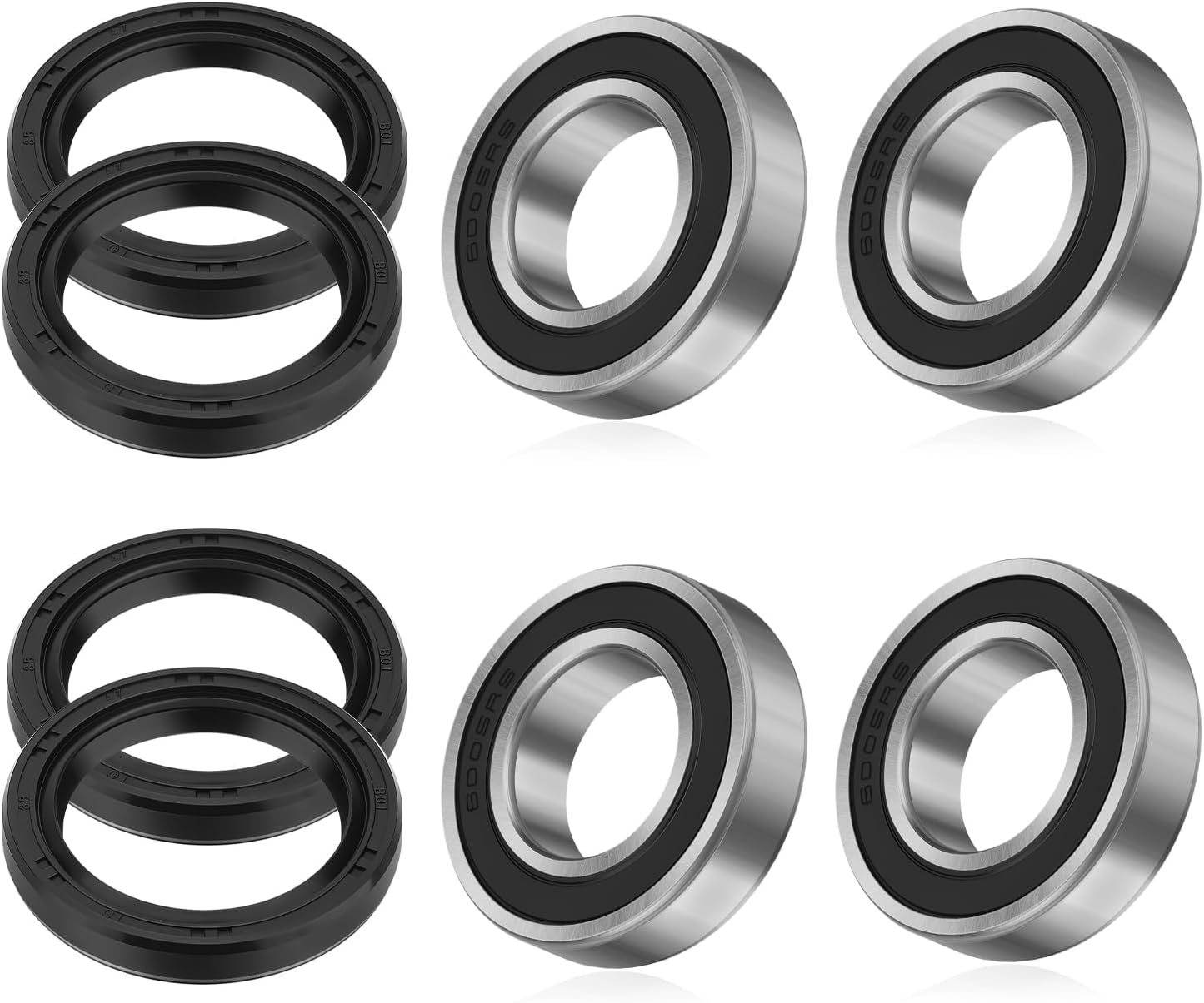 JAVIK 2 Set Front Wheel Bearings & Seals Kit for Kawasaki Mule 3010 2010 4010 2030 3000 2500 2510 4000 3020 2020 1990-2024 O.E.M# 92045-3707 92045-0105 92049-1025 92049-1513