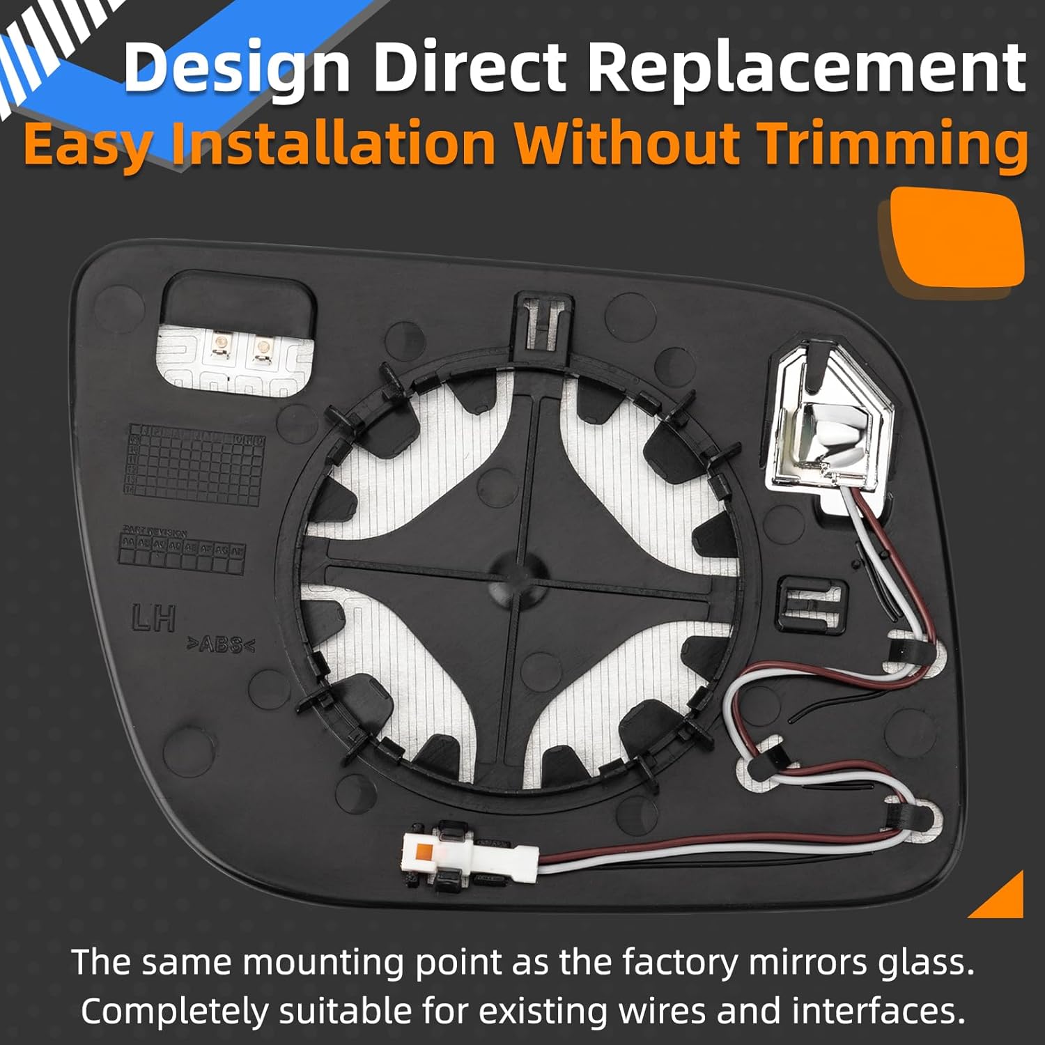 Driver Side Mirror Replacement for Ford Explorer 2011 2012 2013 2014 2015 2016 2017 2018 2019 - Left Side Mirror Glass, Rear View Mirrors Glass with Power Heated & Blind Spot