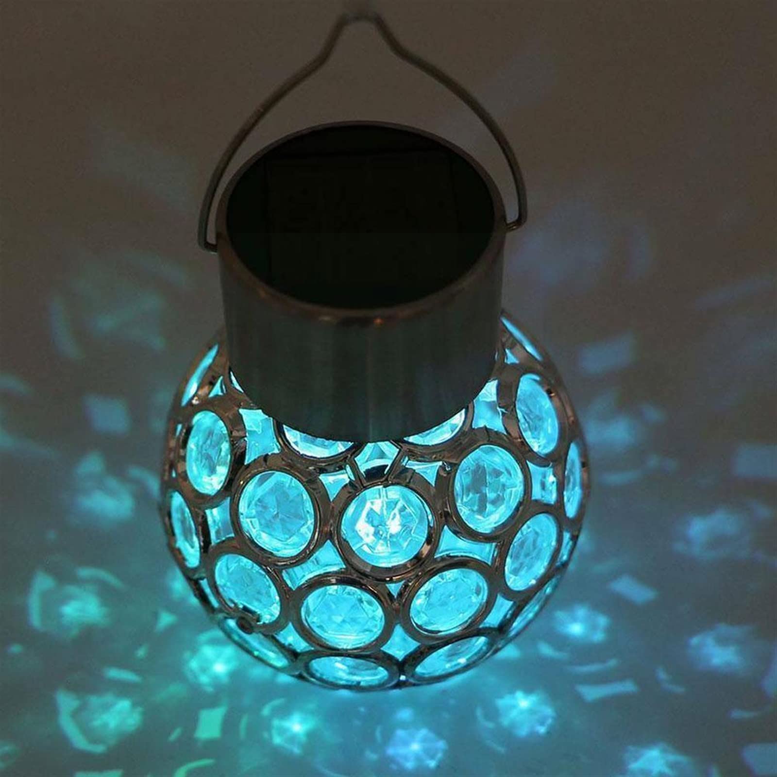 Lanterna Solare da Giardino in Vetro per Esterni Decorazione Prato Lampada da Esterno Solare