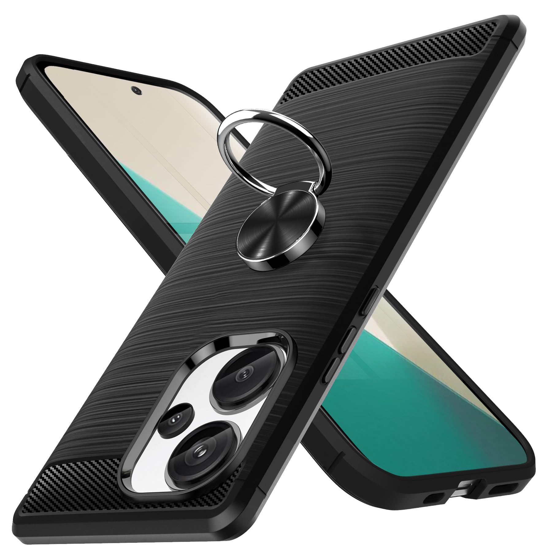 Xiaomi Redmi Note 13 Pro Plus 5G Case Ring Included, Shockproof, Redmi Note 13 Pro Plus 5G Cover Silicone TPU Smartphone Case Ring, Thin, Flexible, Shock Absorption, US Military MIL Standard