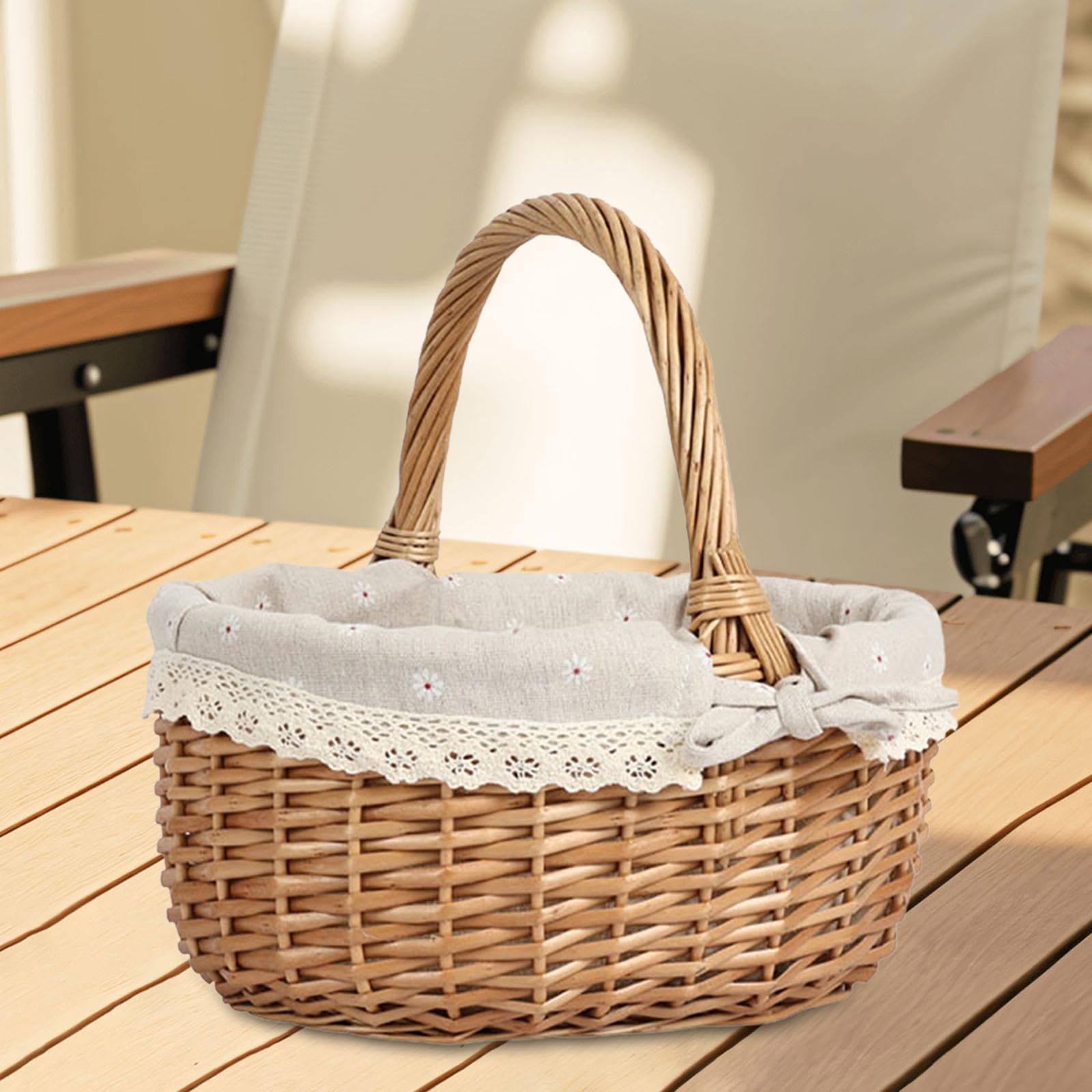 籐製ピクニックセット Amazon｜Qialexicon 自然な籐製ピクニックバスケットセット, S 赤 白