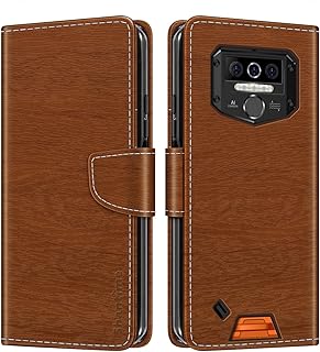 Funda Cartera de Cuero Compatible con iHunt Titan P8000 Pro 2021, Tapa de Color con Ranuras, Cierre Magnético Protección Completa(Marrón)