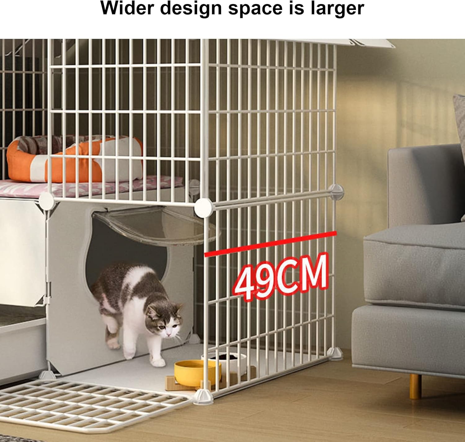 Cat Cage, Dog Cages for Small Dogs Indoor, Cat Cages Indoor Large, Pet Cages Indoor Cat Kennels Crate with Litter Box, Metal Wire Durable Pet Enclosure