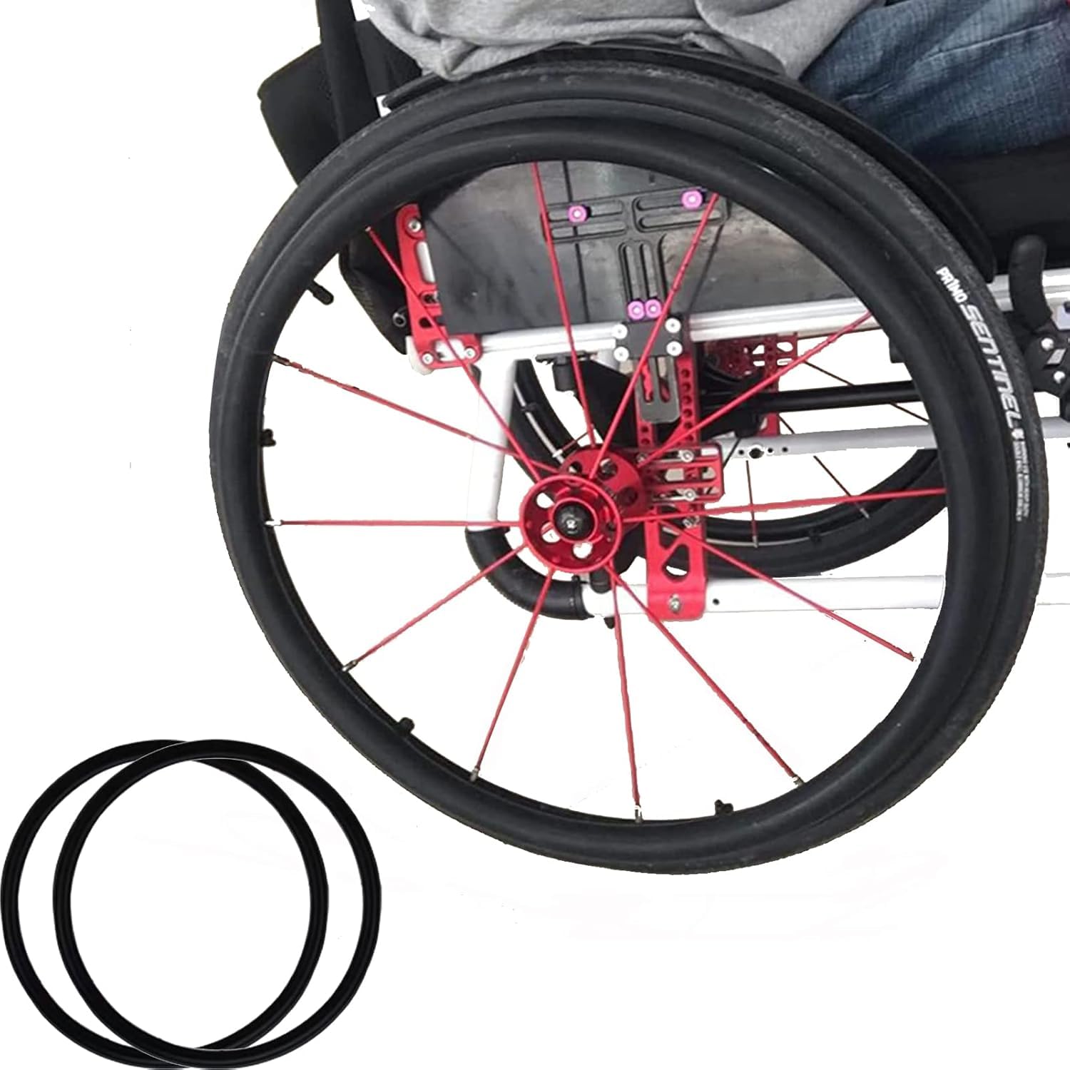 Cubiertas para llantas de silla de ruedas de 22/24 pulgadas, accesorios para cubiertas de neumáticos de silla de ruedas, 1 par de cubiertas antideslizantes y resistentes al desgaste para llantas trase