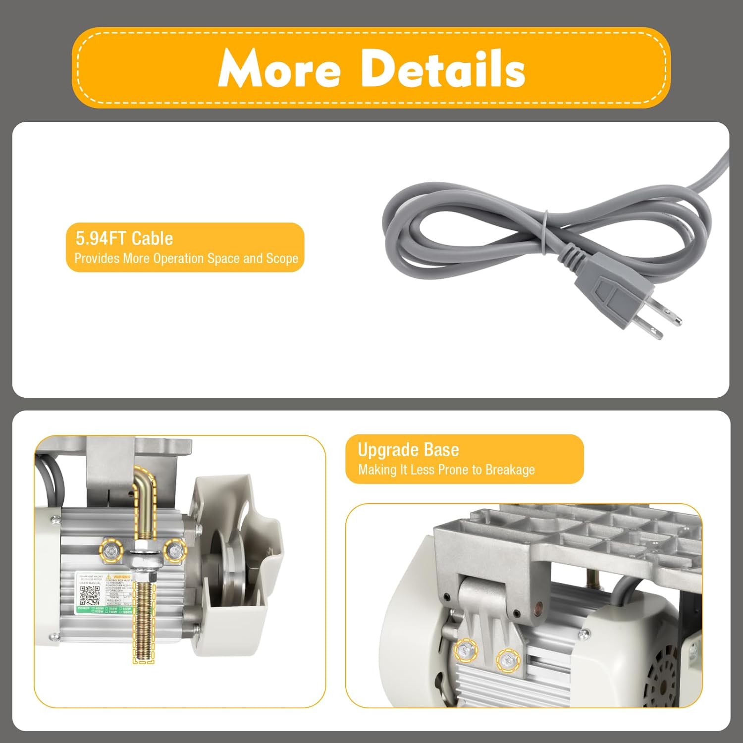 600W Industrial Sewing Machine Servo Motor, 110V 4500RPM Electric Brushless Servo Motor 1.5-5Nm Torque for Overlock Sewing Machines, Zigzag Closing Machines 10 X 5.3 X 5.9 Inch