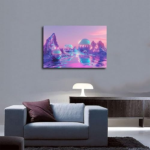 Miniatura 5 de ZMLIS Cyber Y2K Vaporwave Wall Art  Retro Futuristic Dreamcore Print  Aesthetic Neon Digital Decor for Bedroom Or Studio Poster for Room Aesthetics