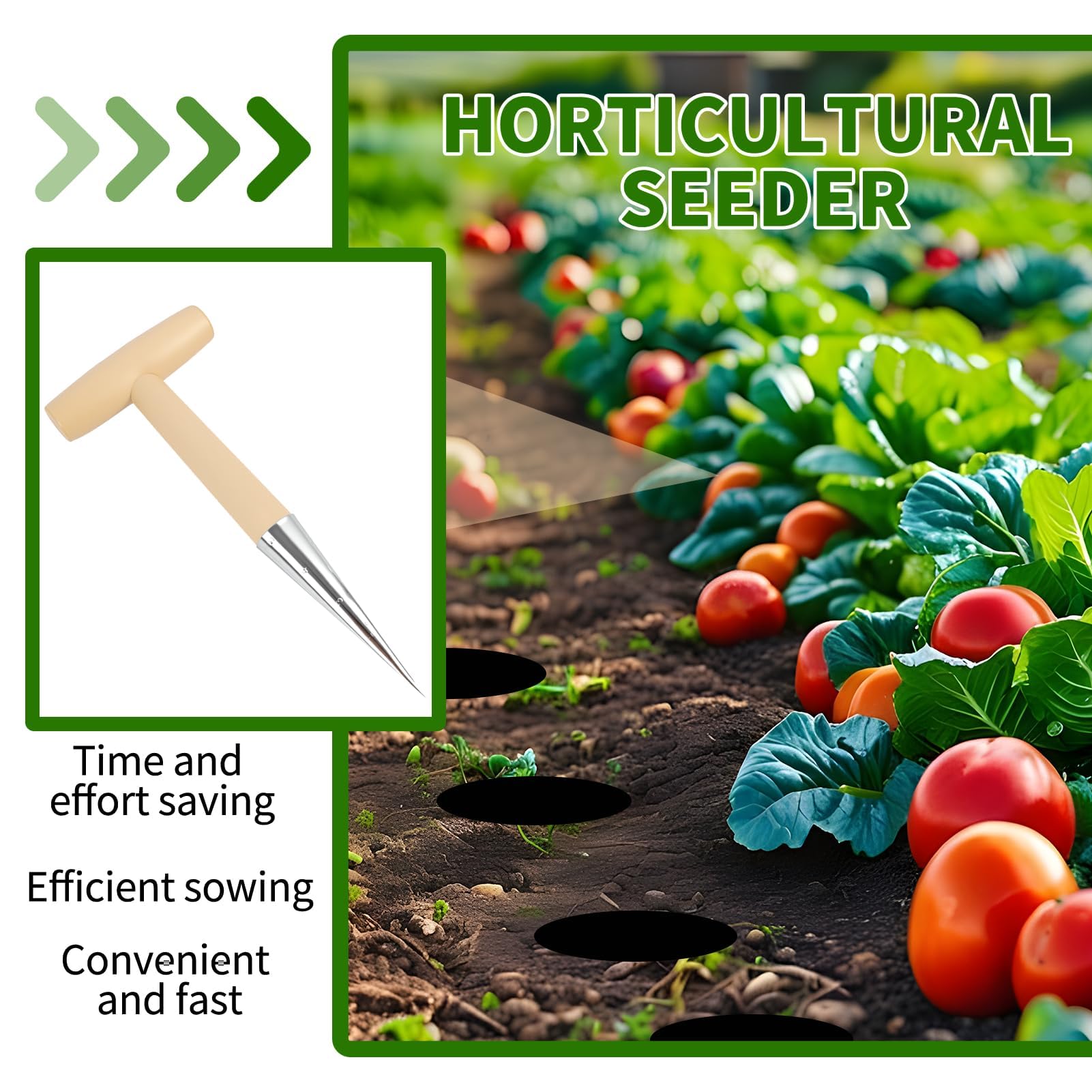 Plantoir à Main en Acier Inoxydable avec Manche en Bois Ergonomique – Outil de Jardinage Durable et Élégant pour la Plantation de Bulbes, Graines et Plantes Herbacées Facile à nettoyer