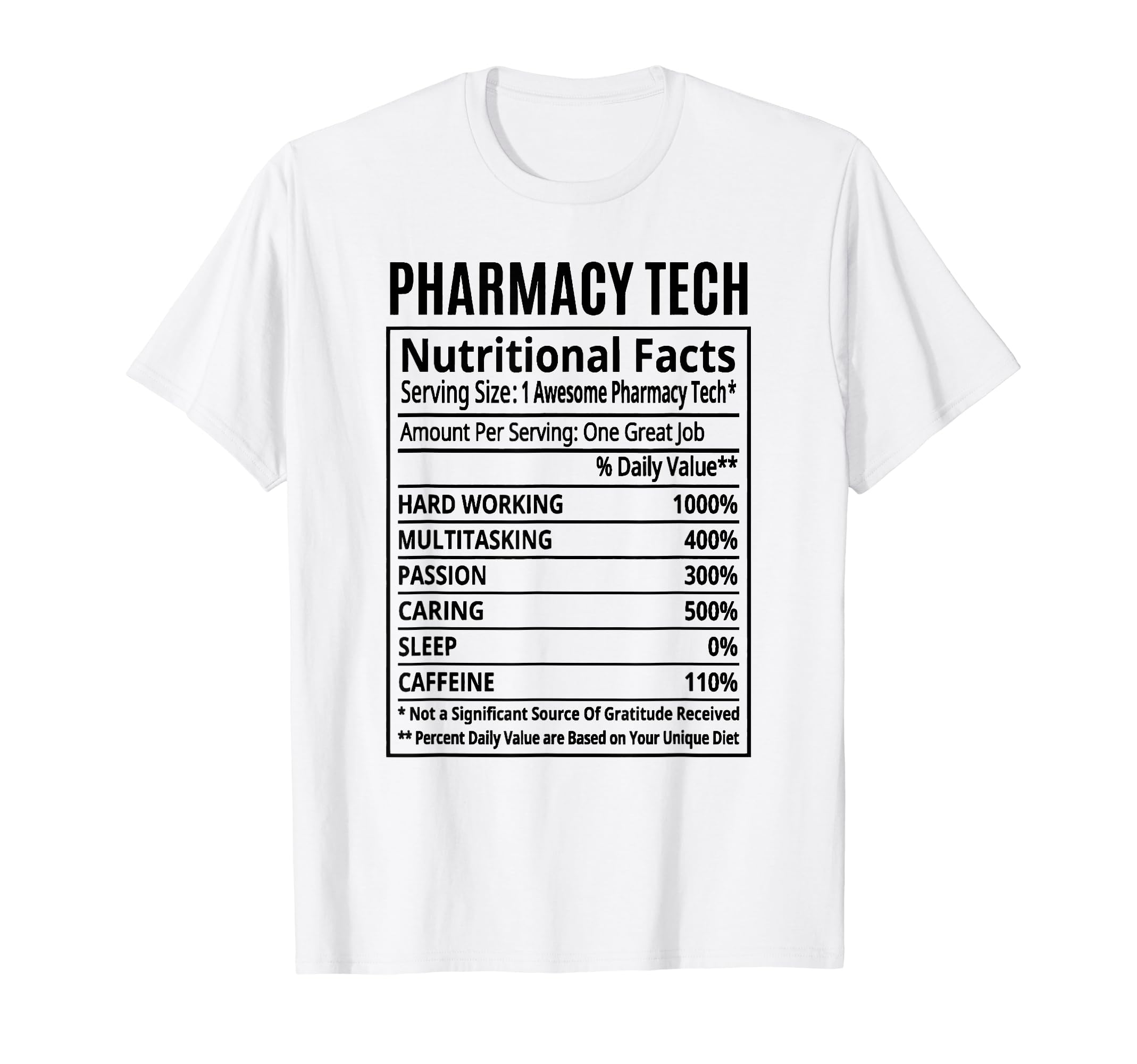Pharmacist Tech Pharmacy Technician Christmas Nutritional Fa T-Shirt