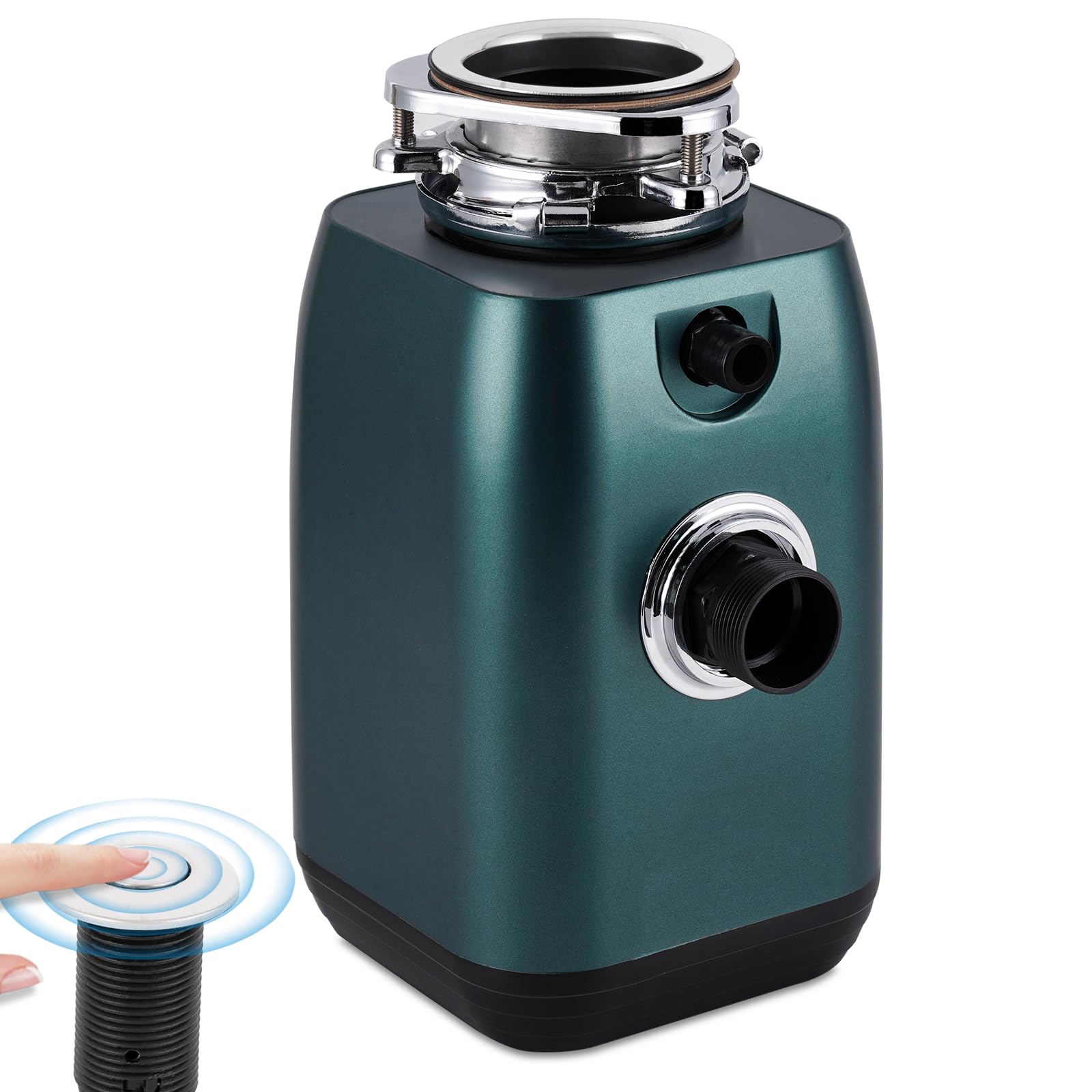 BAOSHISHAN Green Modern/Contemporary 600W Plastic Undercounter Sink Waste Disposal Unit, 2000ml Capacity, Food Waste Disposer for Fruits/Vegetables/Fish Bones/Shrimp Shells