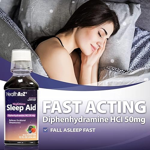 Miniatura 7 de HealthA2Z Ayuda para dormir nocturno  Difenhidramina 50 mg HCl 12 onzas líquidas  Acción rápida