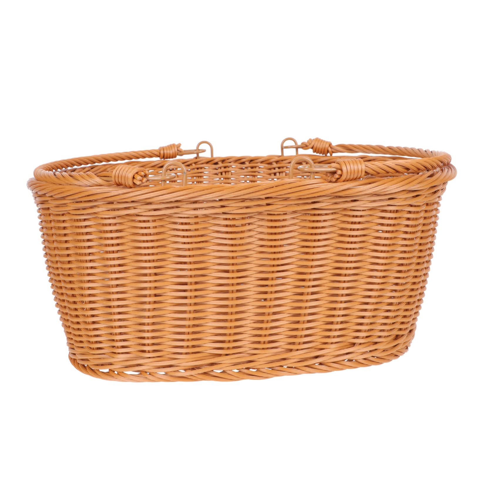 Cesta de Mano para Recoger Piñas, Cesta Tejida de Plástico Marrón