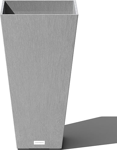 Veradek Maceta cónica de resina V para interiorexterior (26 pulgadas, gris)