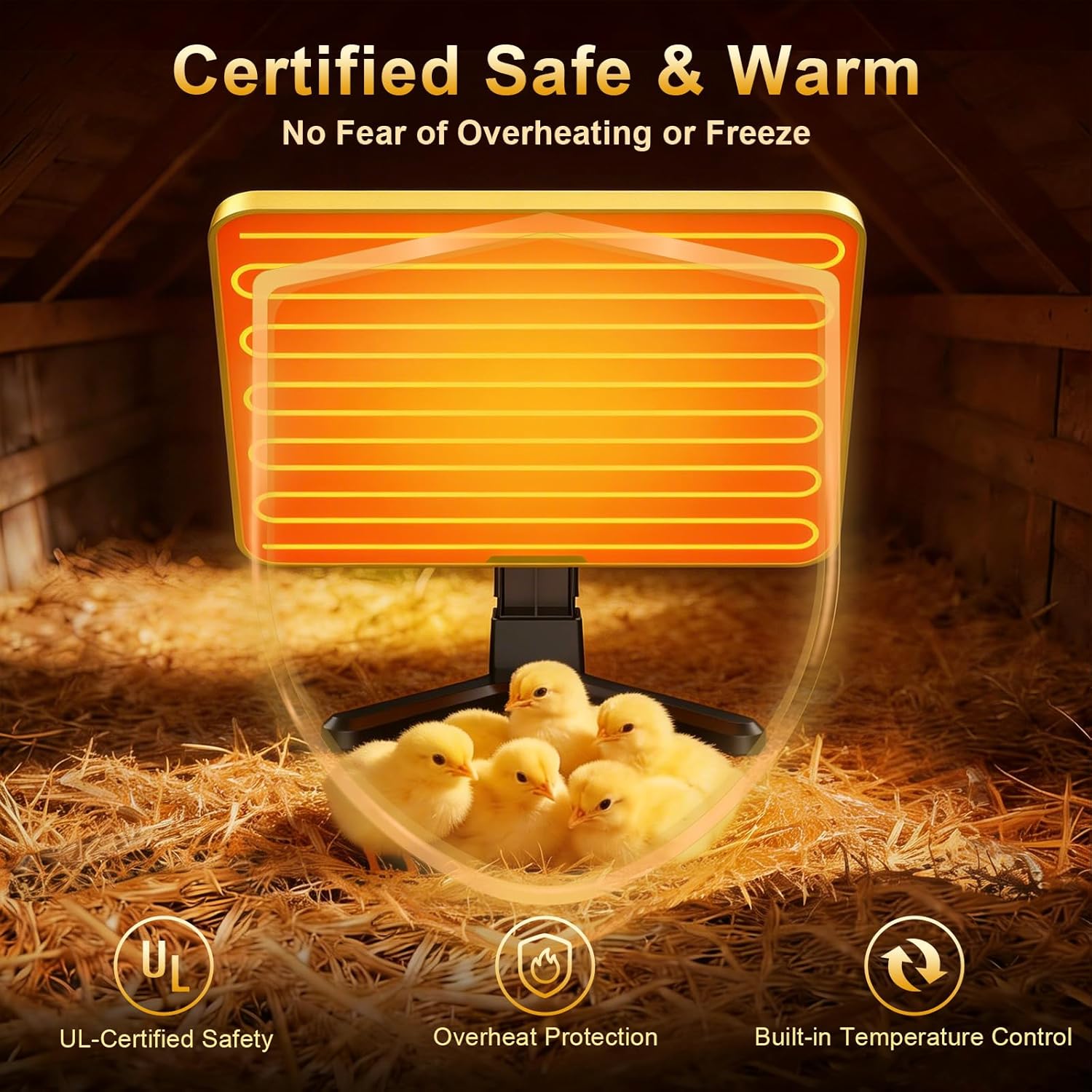 Chick Brooder Plate - Energy Efficient Chick Heating Plate with Adjustable Height and Angle, 50-158°F Digital Temp Control for Winter Chicken Coop, Brooder Box, Ducklings