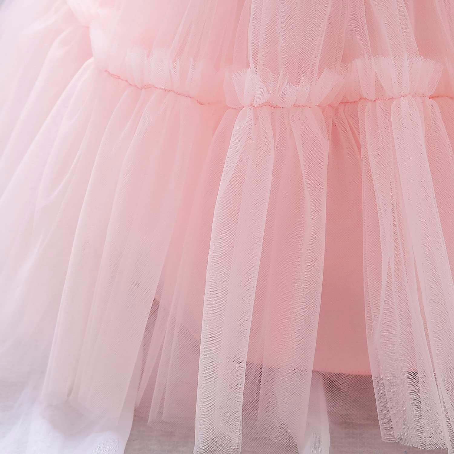 3M-9T 女の赤ちゃん用フラワードレス 刺繍 パーティーウェディングレースドレス