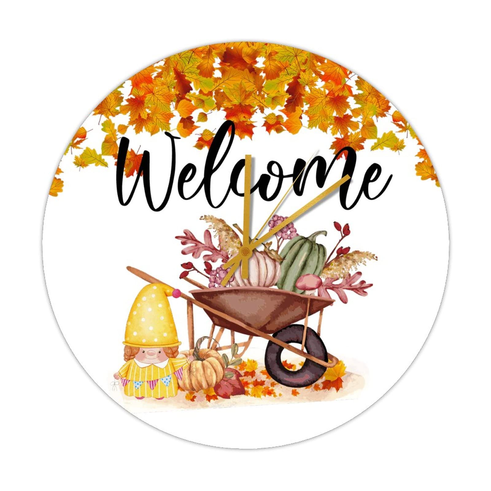 Horloge saisonnière automne welcome pumpkins pour embellir votre cuisine familiale
