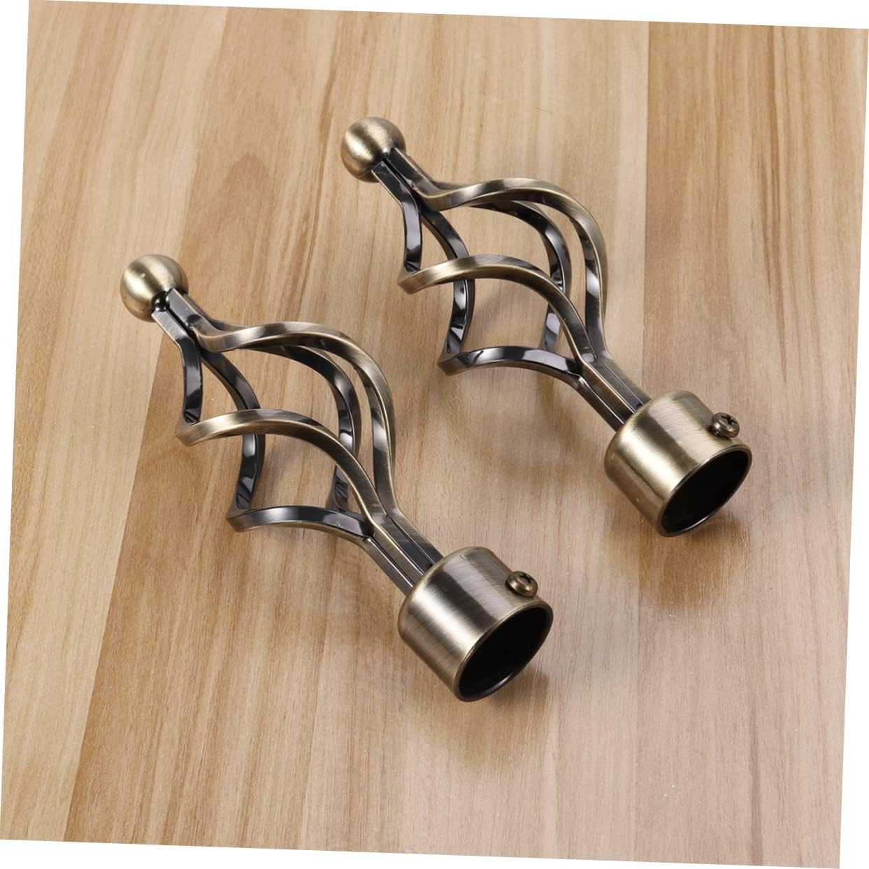 2pcs Bronze Decorative Curtain Rod End Pole Head for Drapery Rods Elegant Fashionable Home Decoration