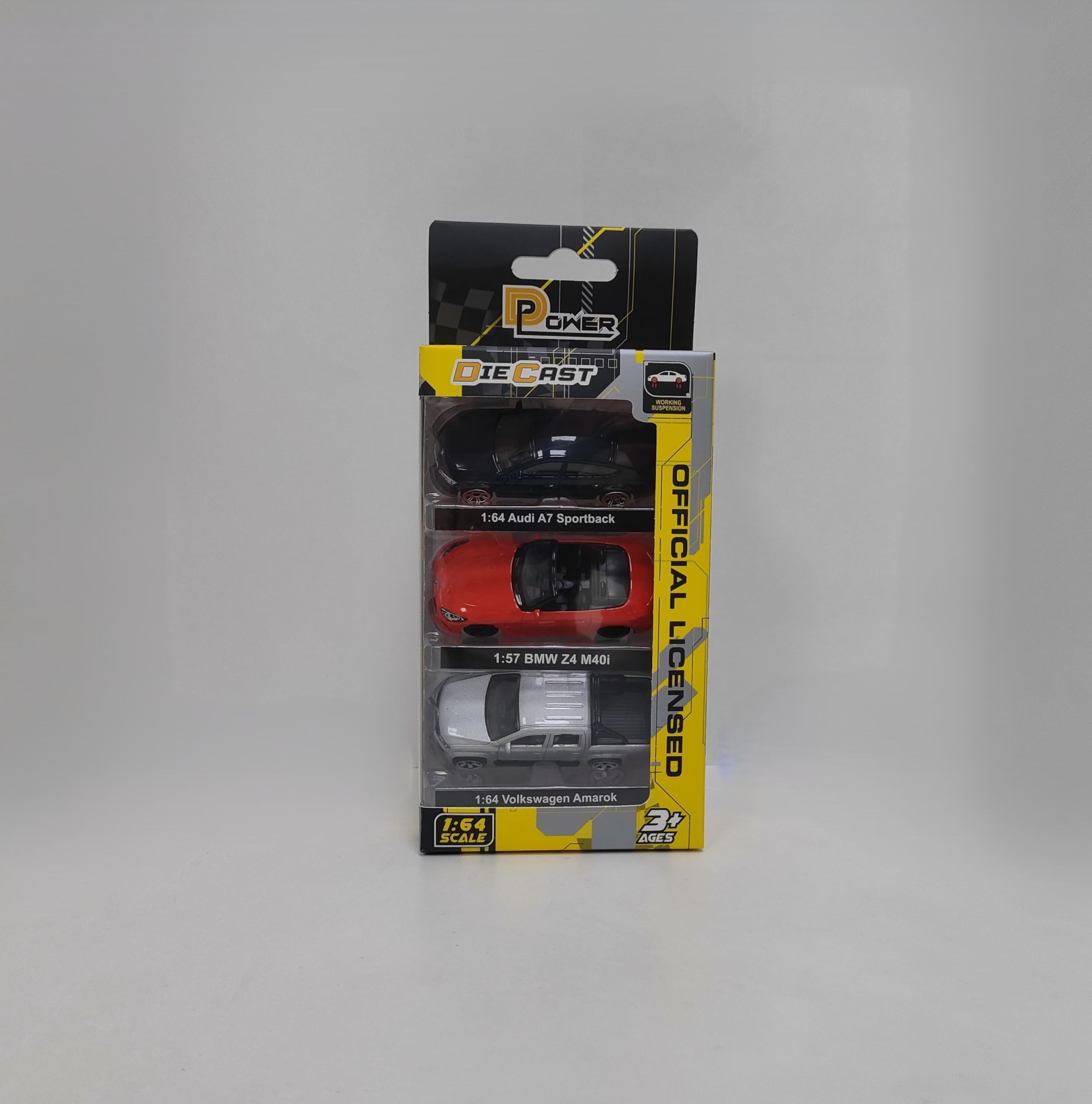 D-power – German Trio 3Pc Set, 1:64 Sized BMW, Audi, Volkswagen | Die-Cast Replica, Ultimate Collector's Item, Toy Car, Bundle Collection | Size - 1:64, For Kids 3+