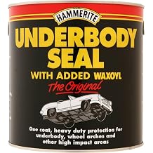 Hammerite Underbody Seal, Added Waxoyl, Anti-Rust & Corrosion Resistant, Waterproof, One Coat, Durable Black Underbody Seal for Cars, Vans, SUVs, 1 Pcs, 500ml
