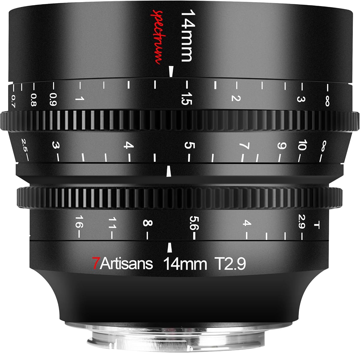 7artisans 14mm T2.9 Large Aperture, 270°Focus Stroke, Full-Frame 114°Ultra-Wide-Angle Spectrum Cine Lens Compatible for Sigma FP, for Panasonic S1 S1H S5, Leica SL SL2, Black