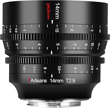 Compatible with 7artisans 14mm T2.9 Full Frame 114 Cine Lens, Sony A7 Series A7R A75 A7SII A9 A7C A1 etc