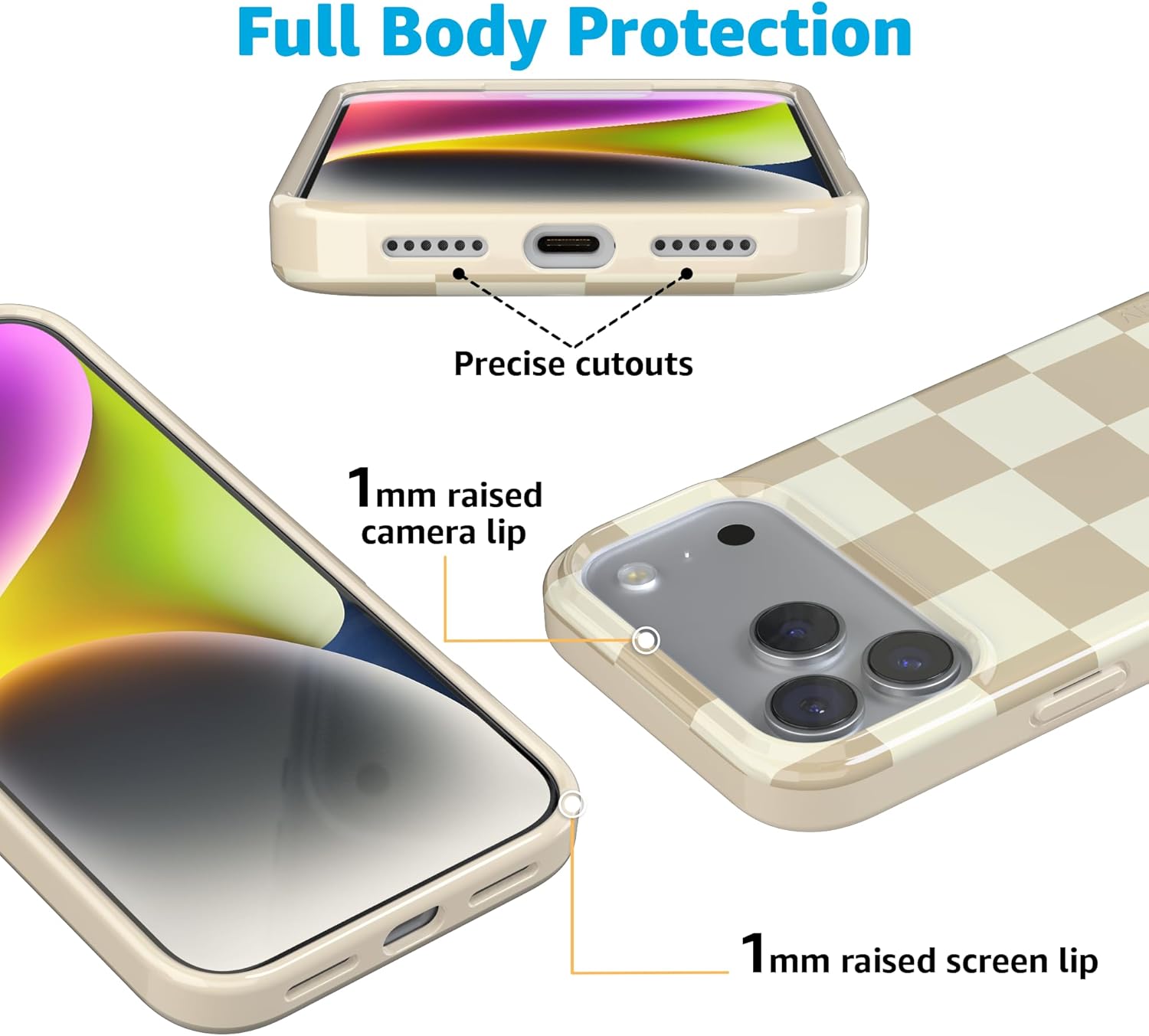 Casely iPhone 17 Pro Max Case | Fit Check | Neutral Checkerboard | Compatible with MagSafe | Classic Ultra Slim Design - Image 2