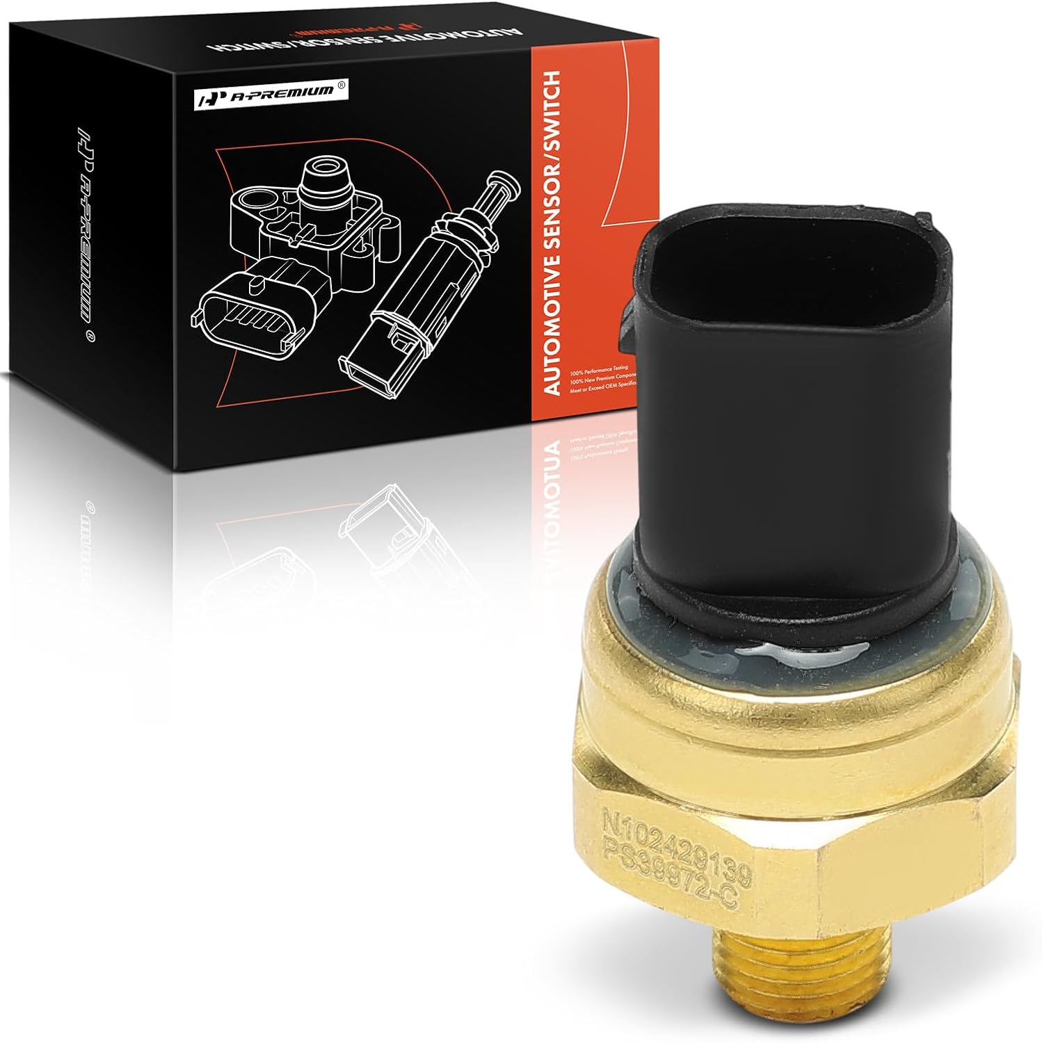 A-Premium Fuel Rail Pressure Sensor [3 Pins] Compatible with Ford Edge 2012-2016 & Volvo XC60 2015-2017, S60 2012-2017 & Land Rover 2012-2017, 2.0L