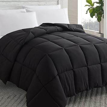 Cosybay Feather Replacement Comforter Black, California King - All Season Soft Quilt California King Size Bedspread - Corner Tab Feather Comforter - Winter Summer Warm Fluffy 104x96 Inches