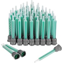 50 Pieces 3.5 Inch Epoxy Mixing Nozzle Tip, Static Mixing Nozzle Adhesive Cartridges Tip for AB Two-Component Cartridges 50ml/1.7oz16-Element, 11 & 21 ratios
