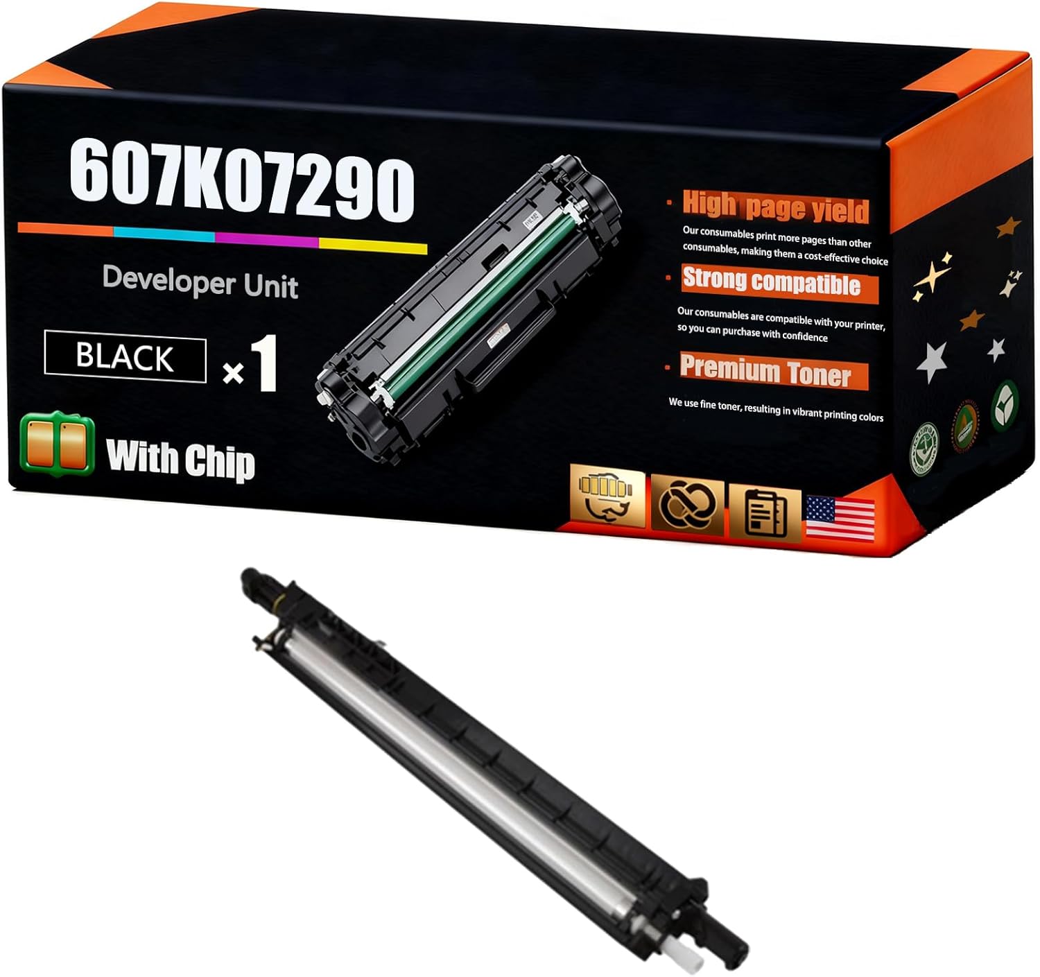607K07290 607K07280 607K07260 607K07270 Developer Unit Compatible for Xerox VersaLink C7000DN C7000N C7020 C7025 C7030 C7120 C7125 Printers (1 Pack Black)