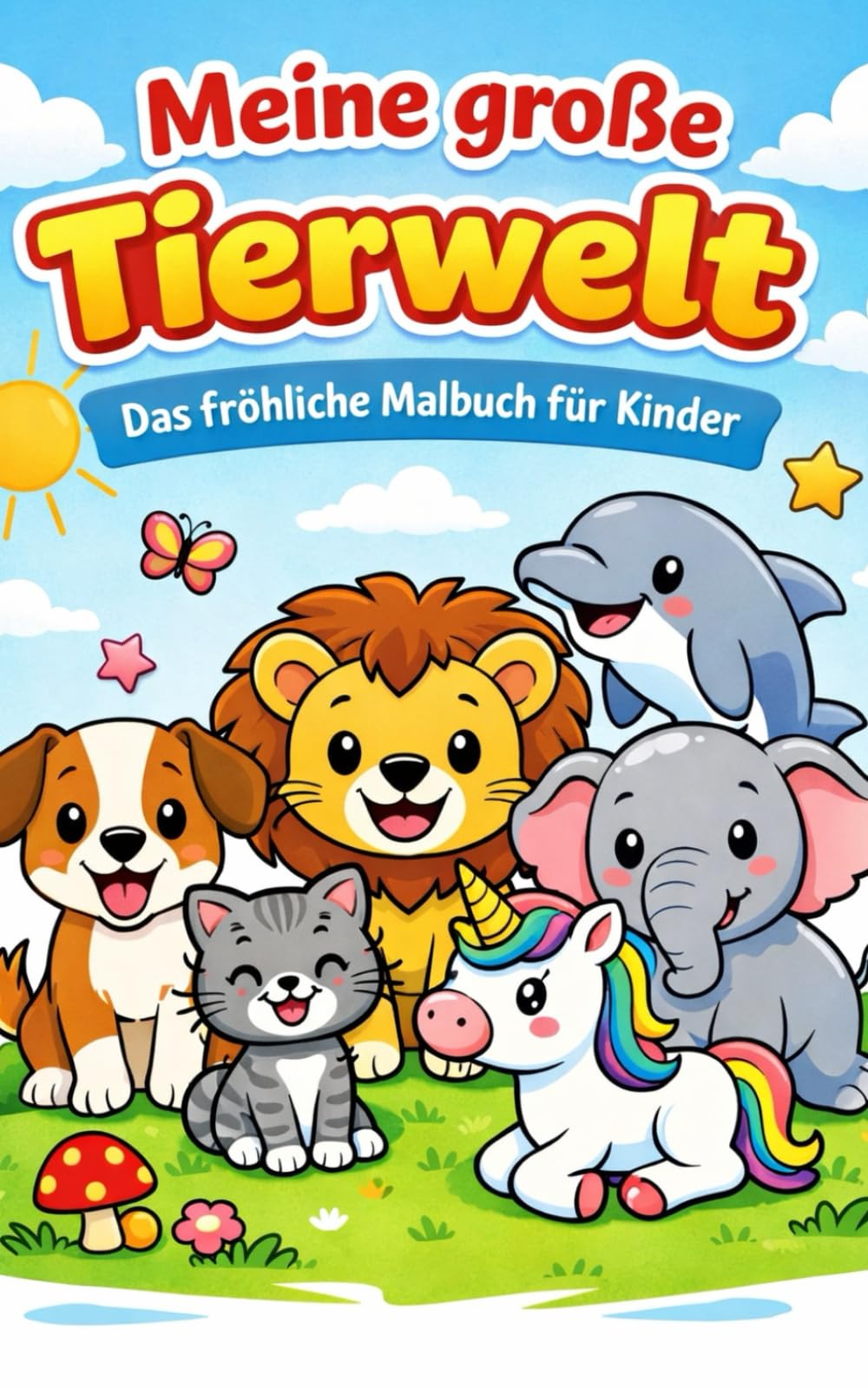 Meine große Tierwelt: Das fröhliche Malbuch für Kinder
