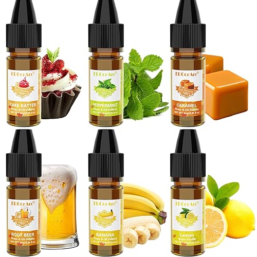 Miniatura 2 de Aceite aromatizante para alimentos, sabores concentrados de caramelo, 6 aceites saborizantes líquidos para brillo de labios, masa de pastel, aceite