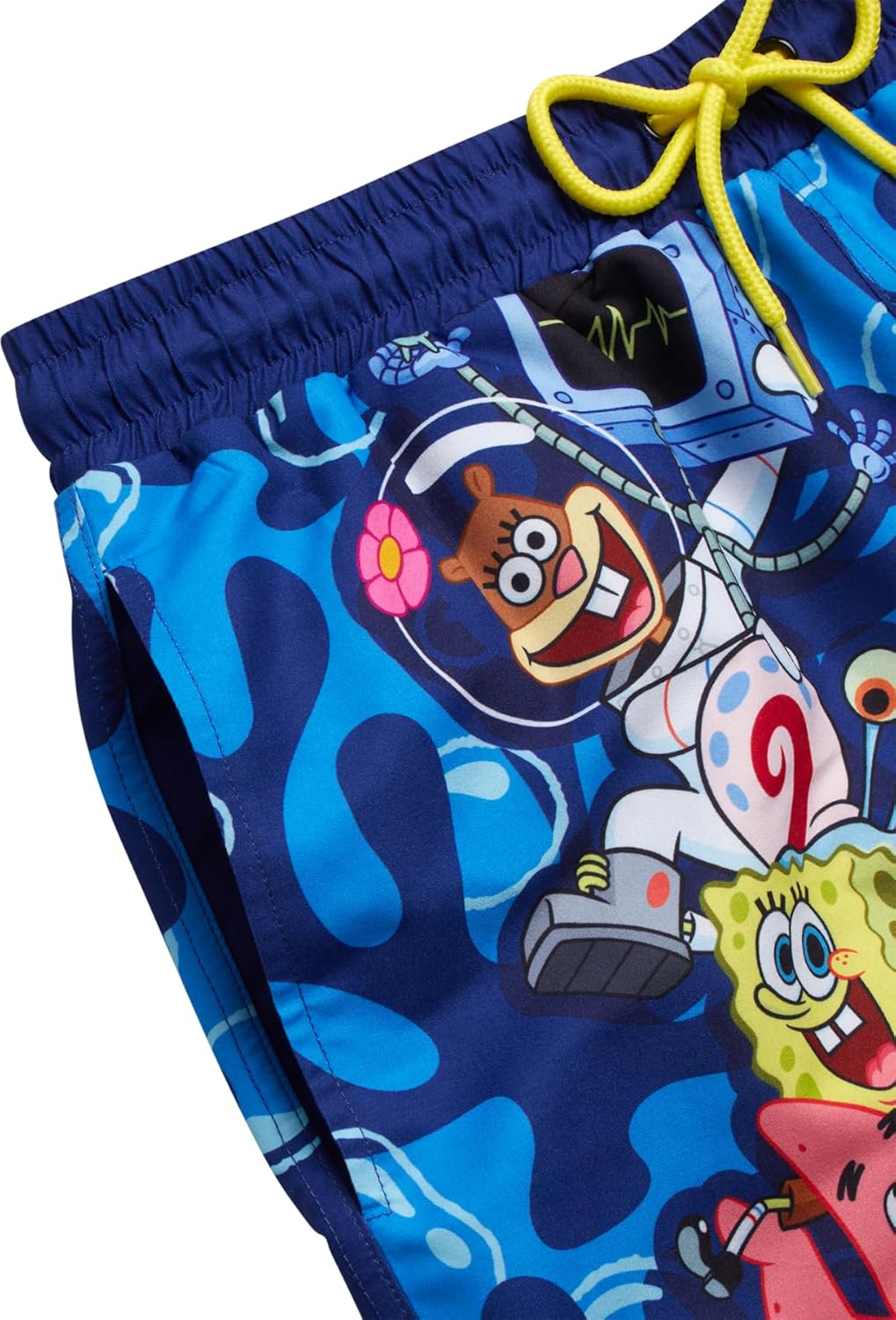 COCO BRANDS Spongebob Squarepants Mens Swim Trunks - Mesh Lining Drawstring & Pockets Mens Swim Shorts (Sizes M-XL)