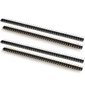 2Pair Gold - Plated ROHS 140 40P 2.00mm Straight Male - Female Pin Header for Computer & Breadboard