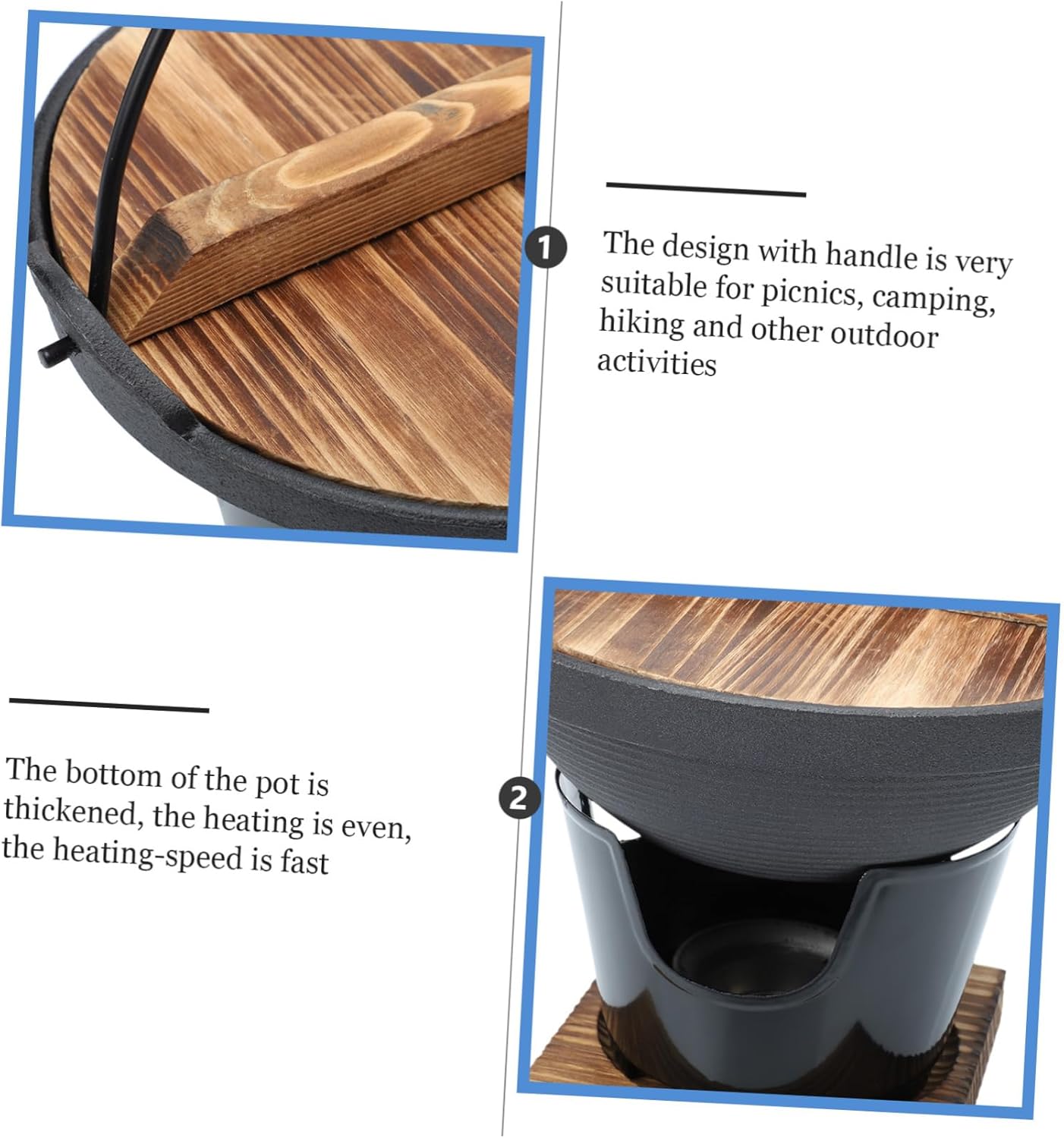 Camping Essentials Cast Iron Hot Pot Japanese Cookware No Harmful Coating