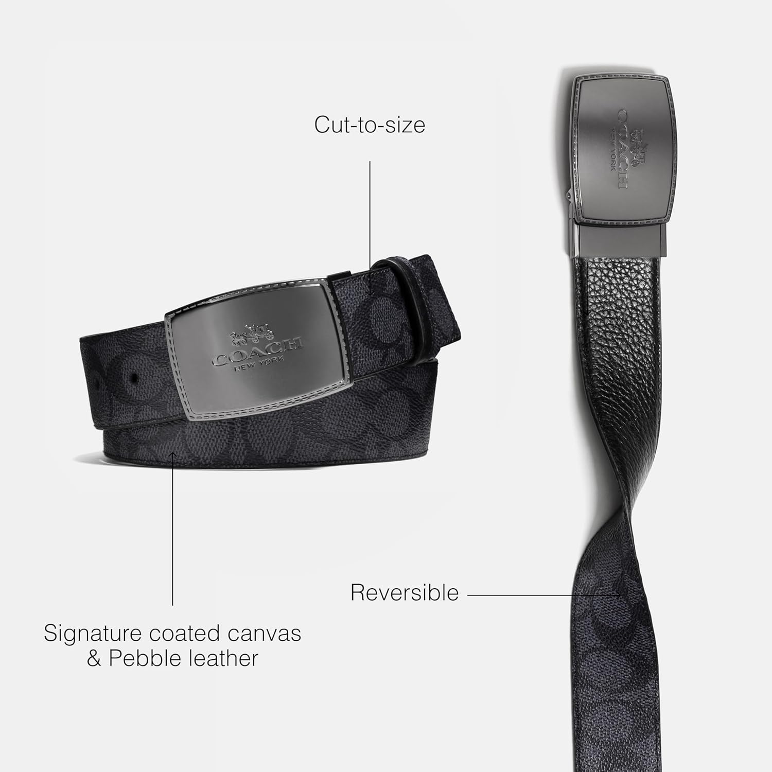 COACH Stitched Plaque CTS/Rev Signature Belt - Image 3