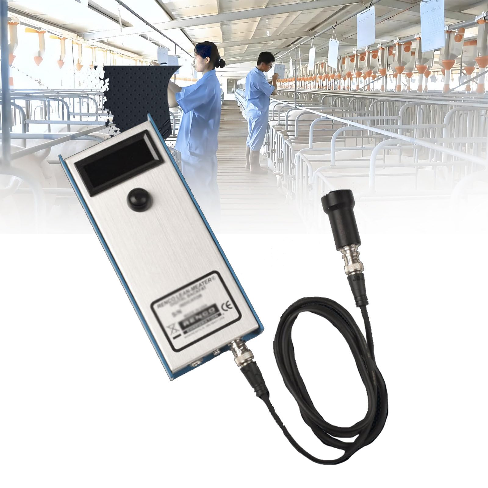 Detector de Grasa Dorsal para cerdas,medidor de Grasa Dorsal porcina,Dispositivo Veterinario de medición de Grasa Dorsal con Tres Luces indicadoras,Rango de medición de 4 a 45mm,para Granjas