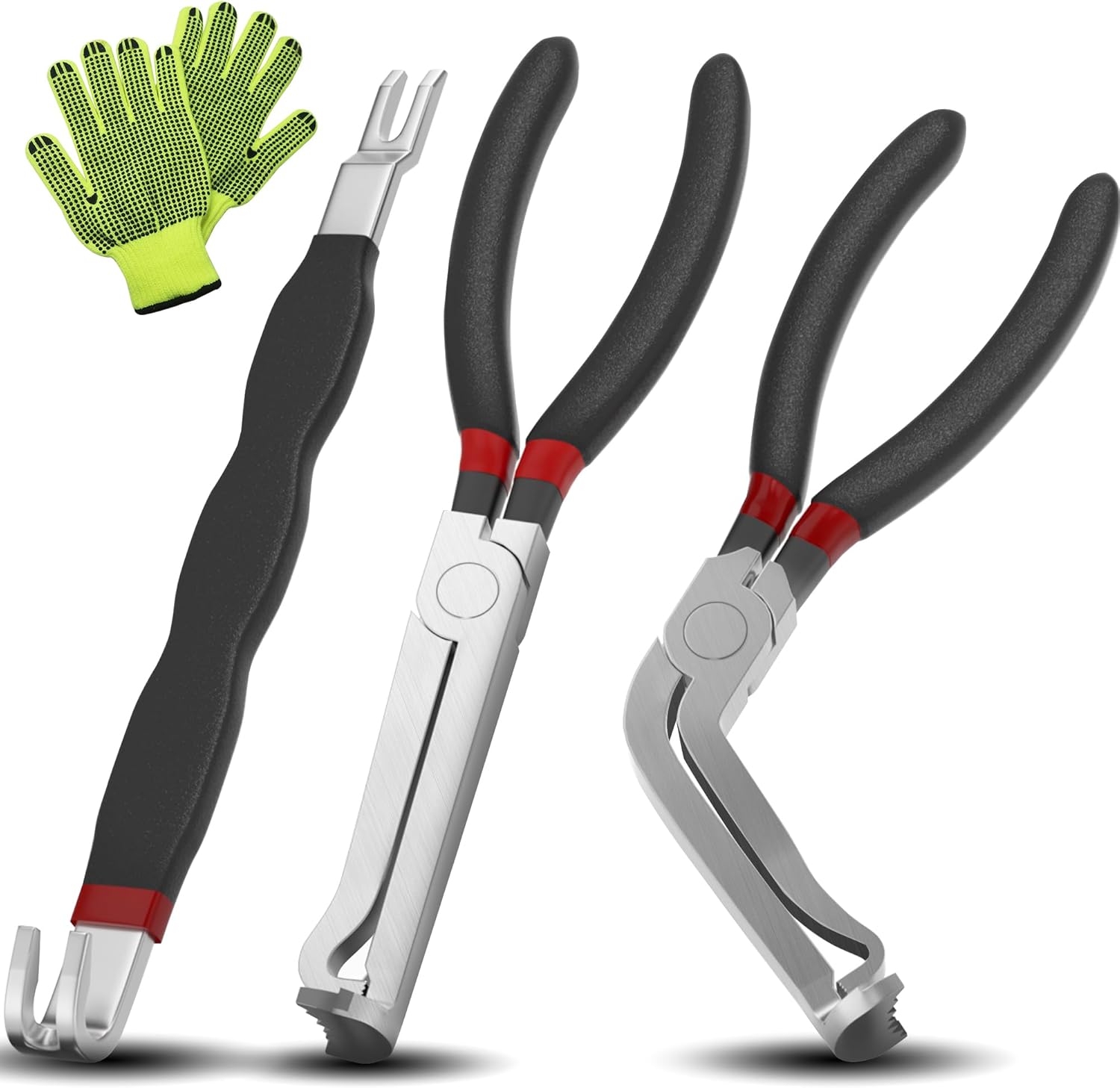 Electrical Disconnect Pliers 37960, 37980 Electrical Connector Pliers for Cars, Fuel Line Petrol Clip Pipe Plier, Compatible with Car Electrical Systems & Push Tab Style Plugs(3-Piece Set)