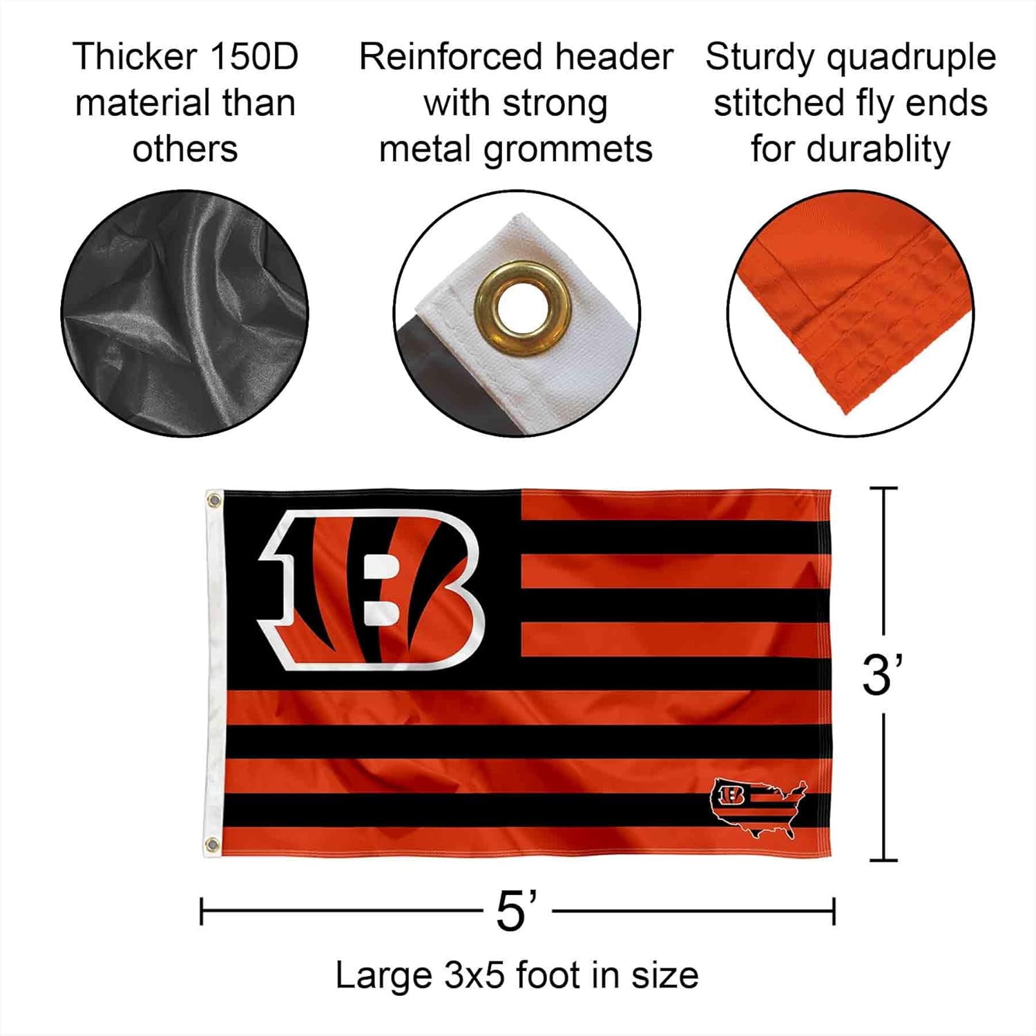 Cincinnati Bengals Nation Banner and Tapestry Wall Tack Pads - Image 3