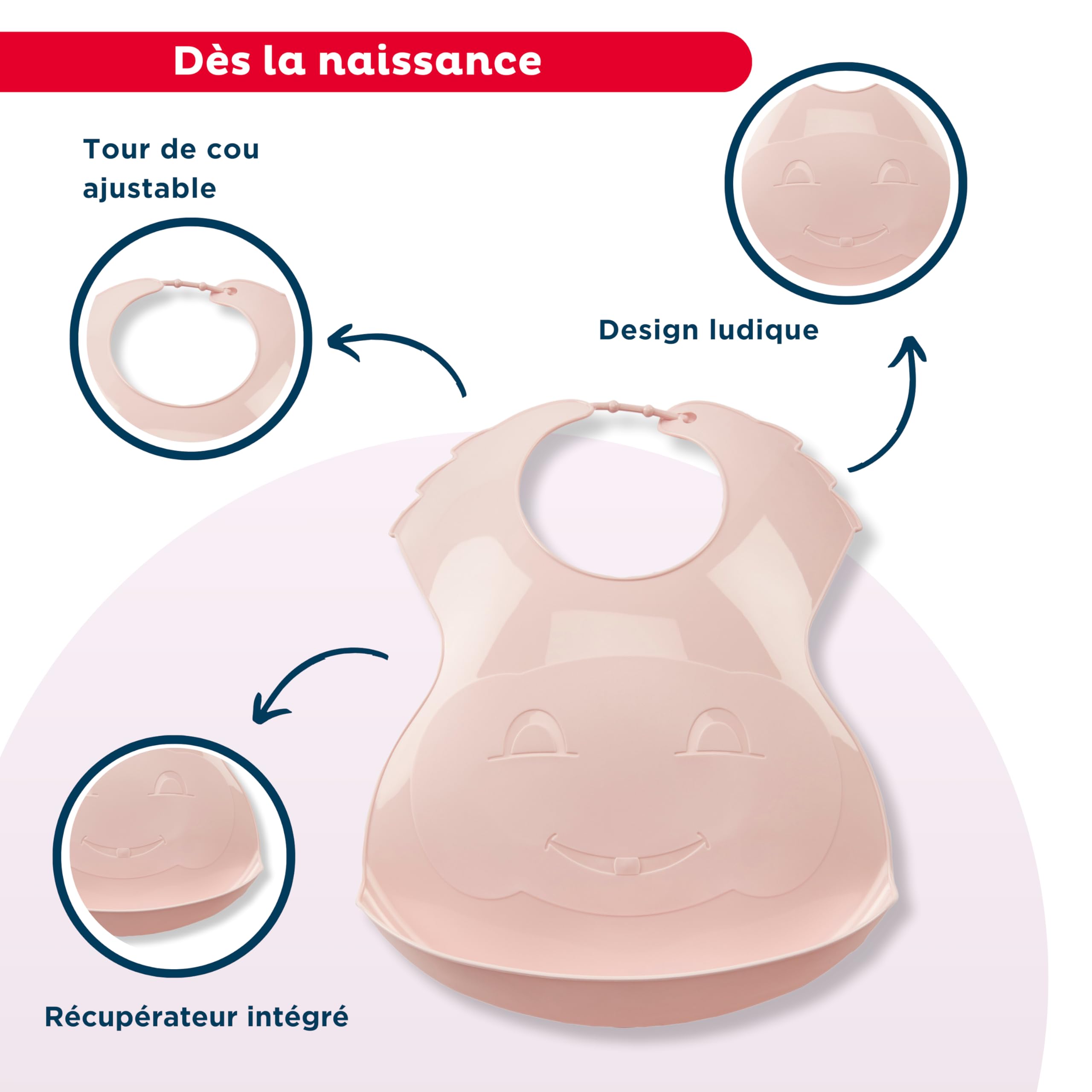 Thermobaby Półsztywny śliniak z rekuperatorem - wyprodukowany we Francji - lodowy brązowy