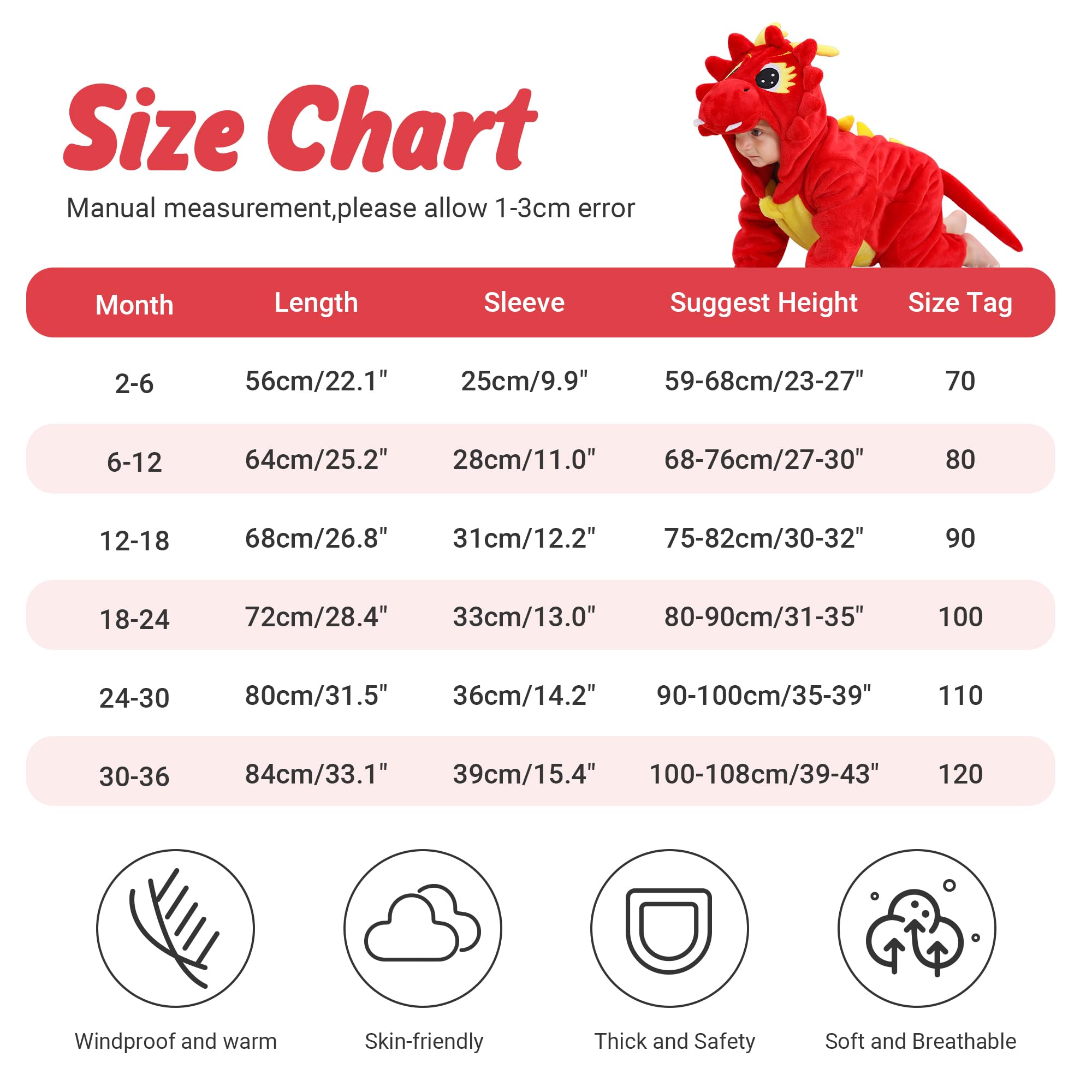 Unisexe Hiver Bébé Grenouillères 3-36 Mois - 3