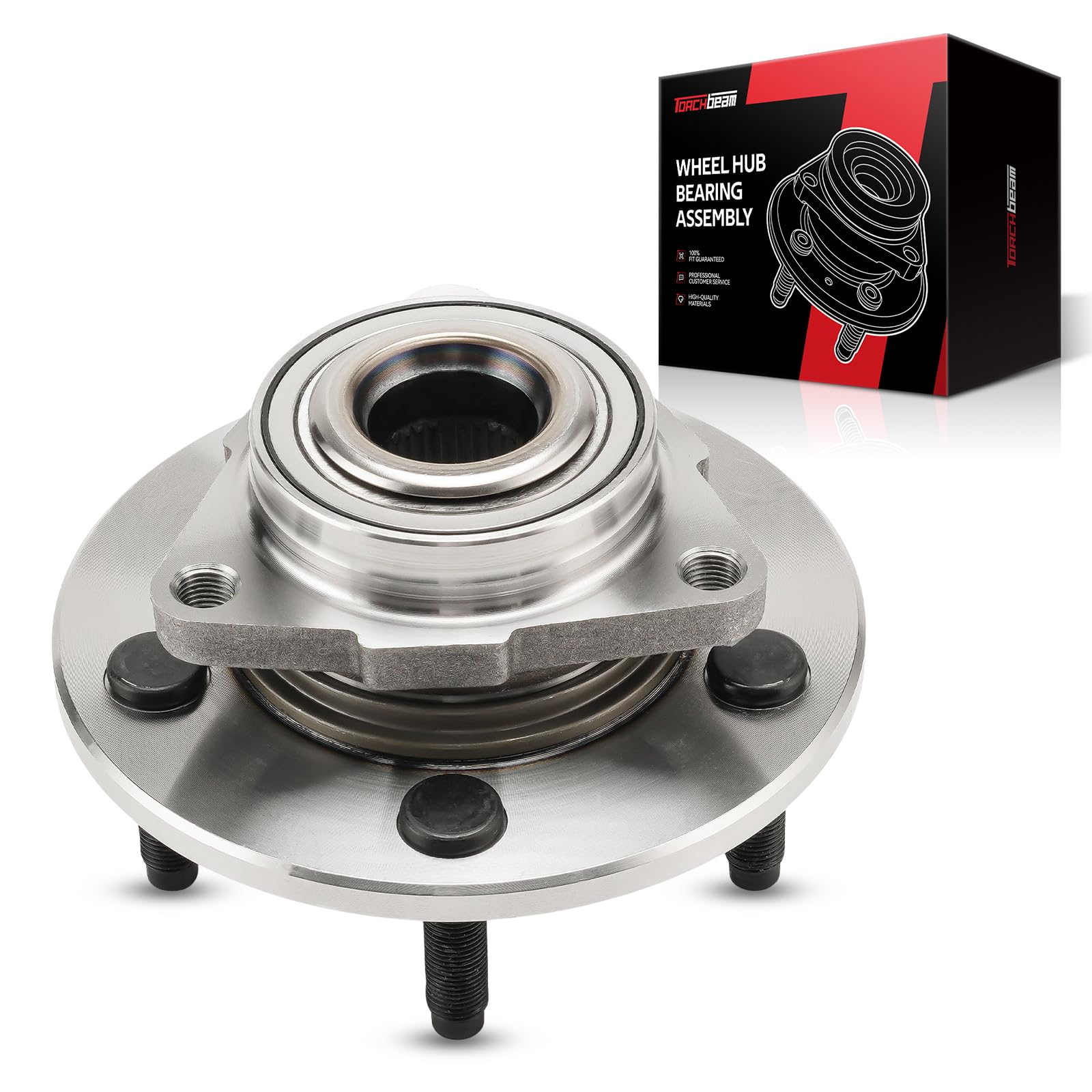 Torchbeam 515072 Front Wheel Hub Bearing Assembly for 2002-2008 Dodge Ram 1500 Wheel Bearing 5 Lugs 2-Wheel ABS