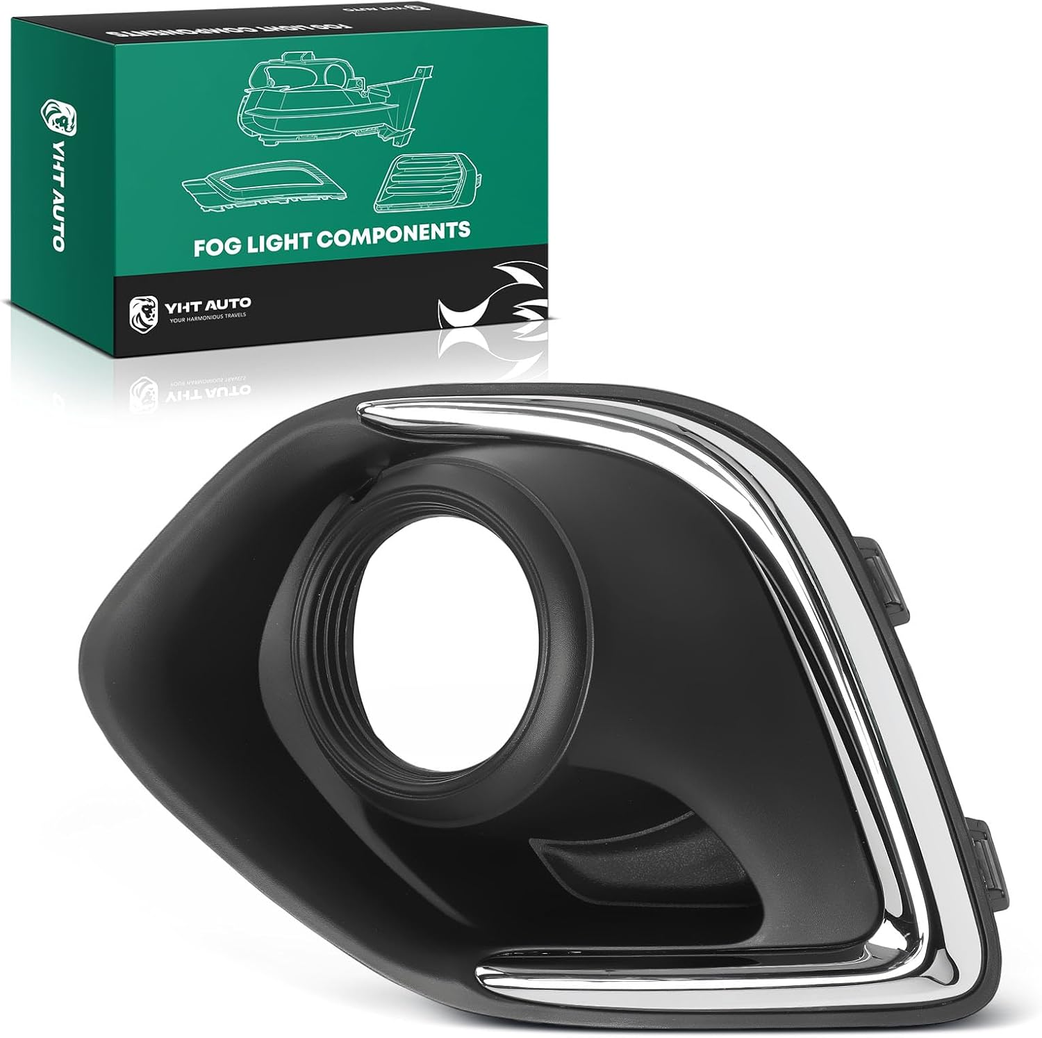 YHTAUTO Fog Light Bezel Fits Mitsubishi RVR/Outlander Sport 2013-2015 Front Bumper Fog Light Cover Trim Right Passenger Side