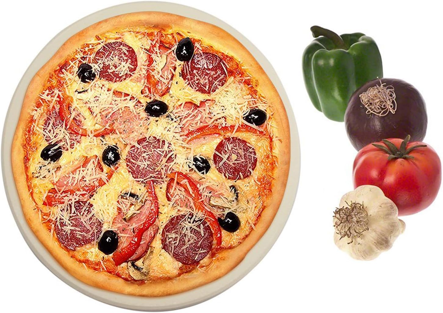 14'' Pizza Stone for Oven and Grill Round Baking Stone Heavy Duty Cordierite Pizza Cooking Pan for Indoor Electric Ovens Baking Crisp Crust Pizza Bread with RV Oven Home(36cm*1.1cm) PIZZA STONE - 14''