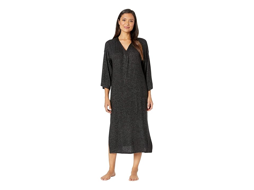 

Donna Karan Sweater Lounge Caftan (Black Marled) Women's Pajama
