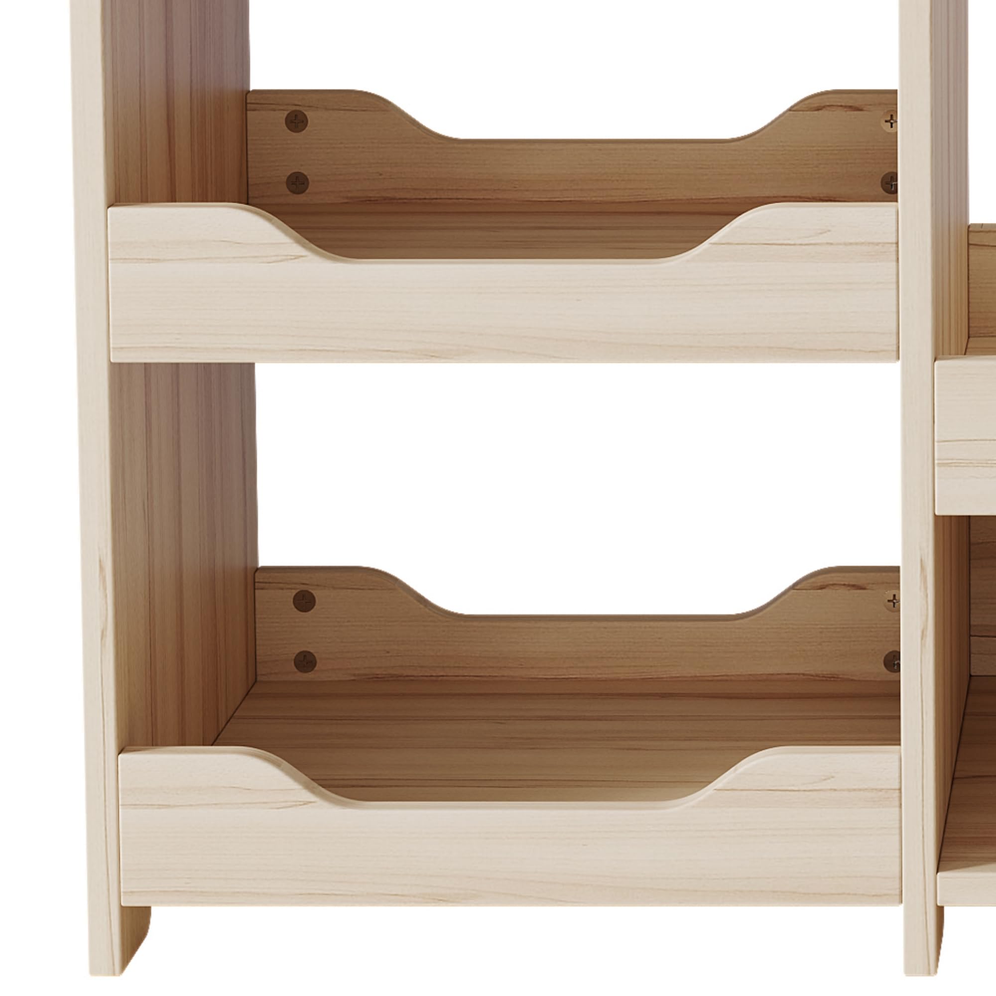 Garderoba dziecięca z drążkiem na ubrania i 4 półkami, naturalne drewno, MDF, 110 x 39 x 110 cm, do pokoju dziecięcego