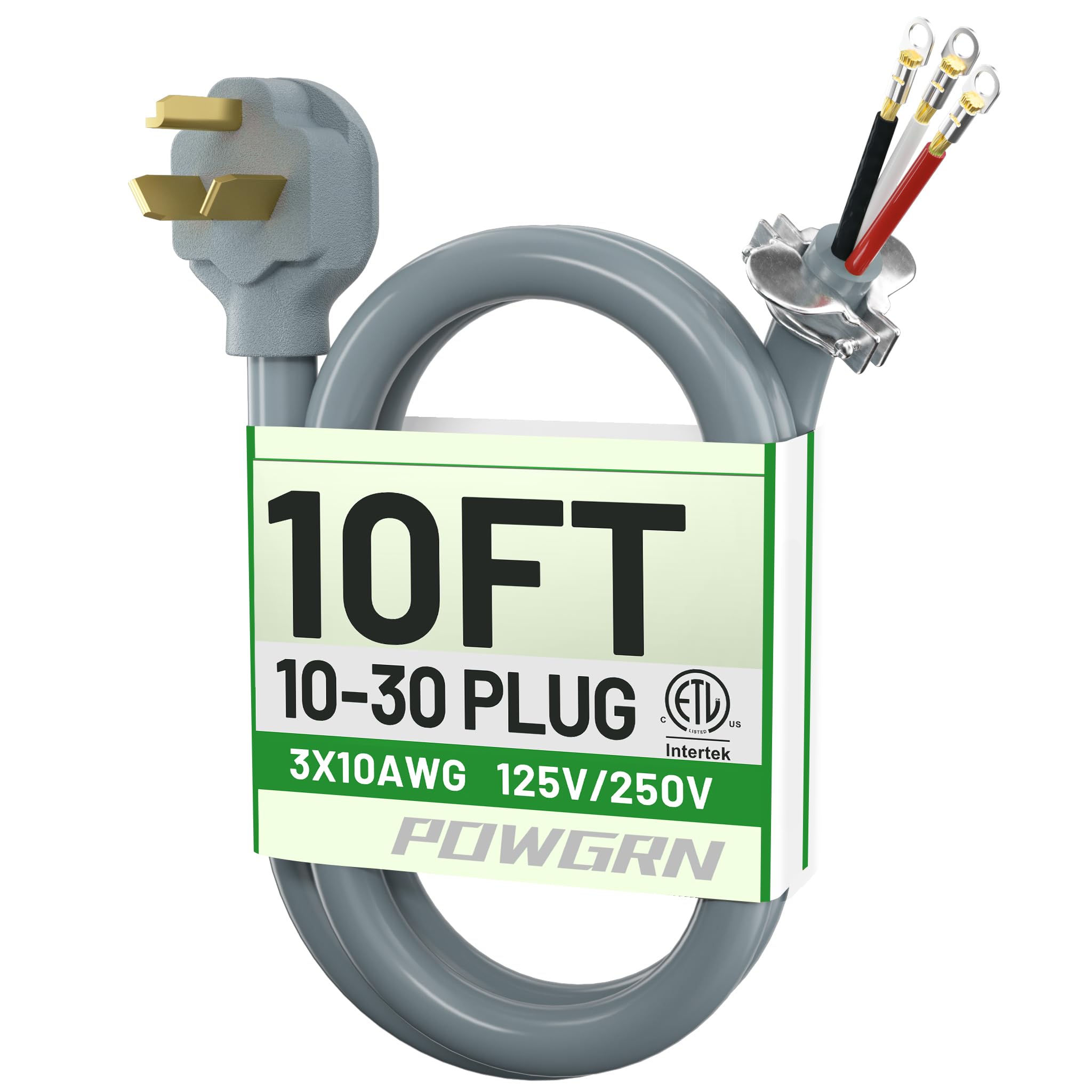 POWGRN 10FT 3 Prong Dryer Cord