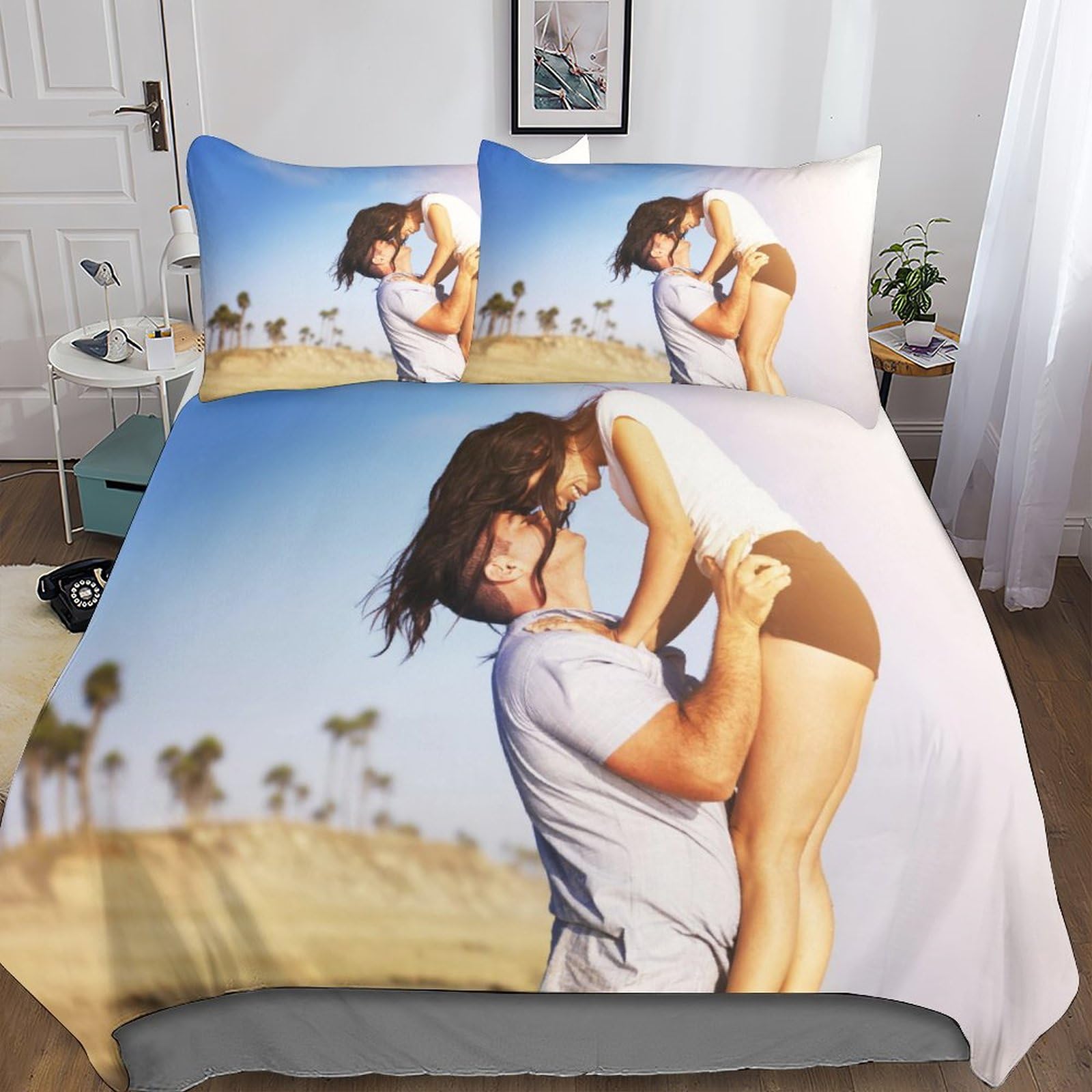 Draps personnalisés microfibre IOFEER anti-décoloration pour lit King
