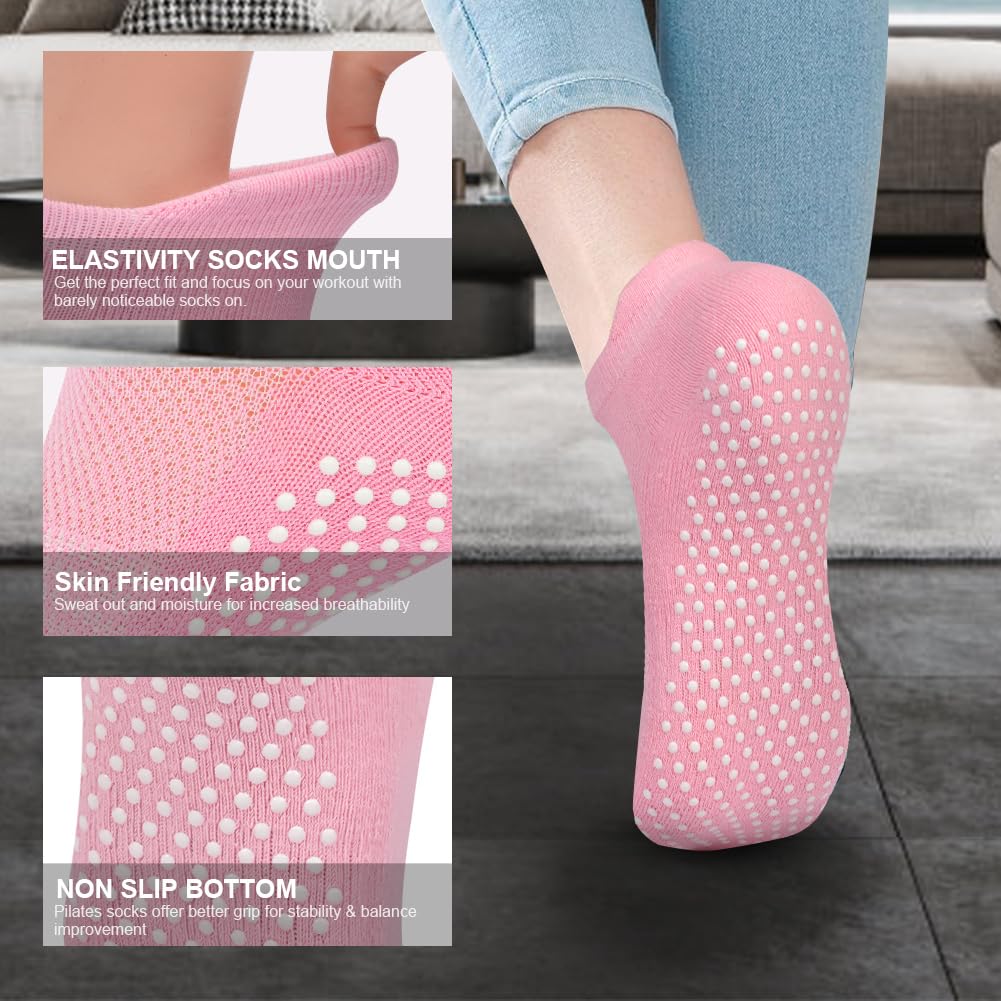flintronic Calze Antiscivolo per Donna e Uomo, Calzini Antiscivolo Yoga, Calze Yoga, Calzini Pilates Sportivi con Puntini in Gomma per Yoga, Pilates, Balletto, Danza, Fitness